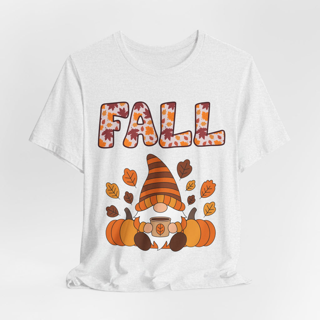 Fall Gnome Shirt – Cozy Autumn Coffee Tee | Cute Pumpkin and Leaves T-Shirt for Women