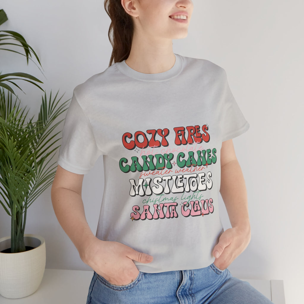 Cozy Fires & Candy Canes Christmas Shirt, Long Sleeve & Hoodie