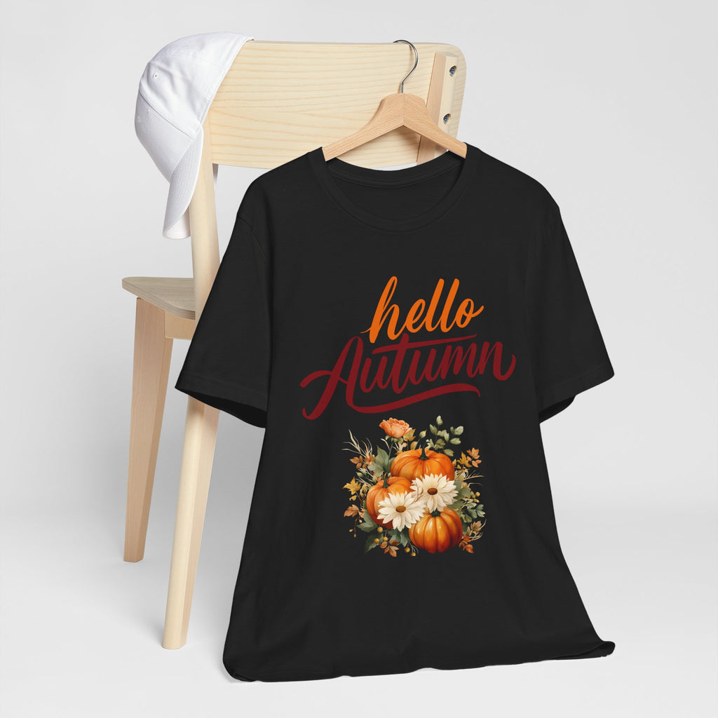 Hello Autumn Fall Shirt – Pumpkin Floral Tee | Cozy Thanksgiving Outfit for Women