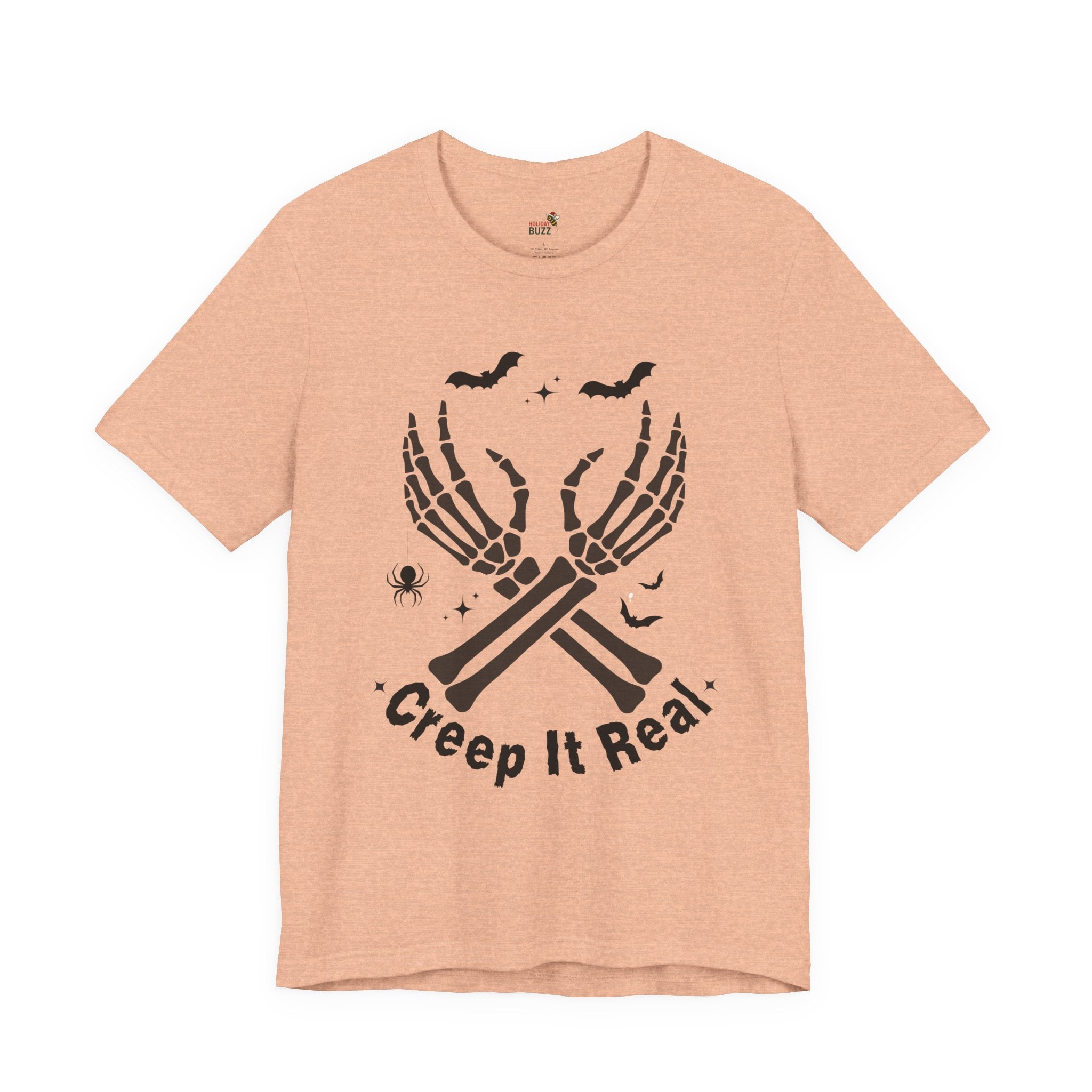 Creep It Real Halloween T-Shirt – Skeleton Hands Graphic Tee | Funny Spooky Season Shirt | Cute Creepy Fall Outfit