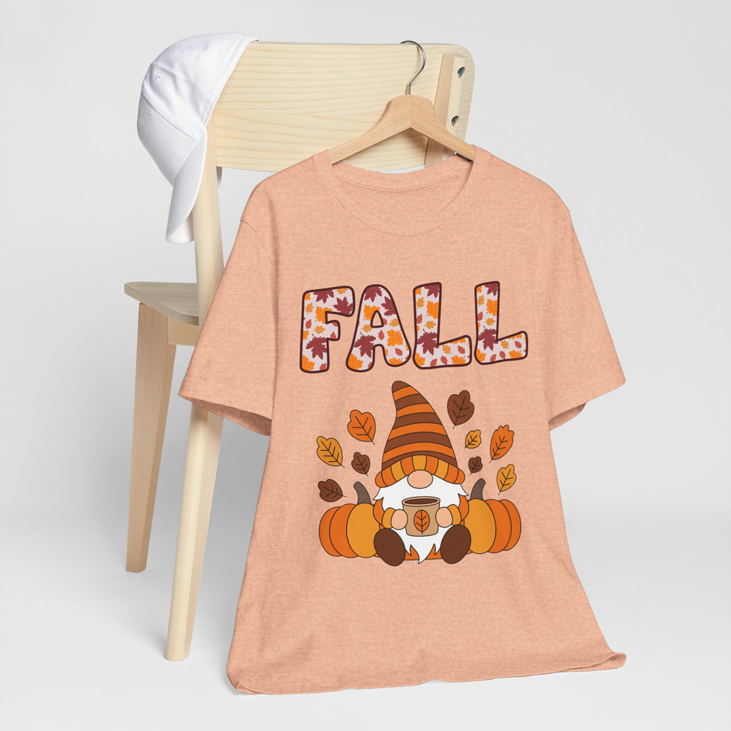 Fall Gnome Shirt – Cozy Autumn Coffee Tee | Cute Pumpkin and Leaves T-Shirt for Women