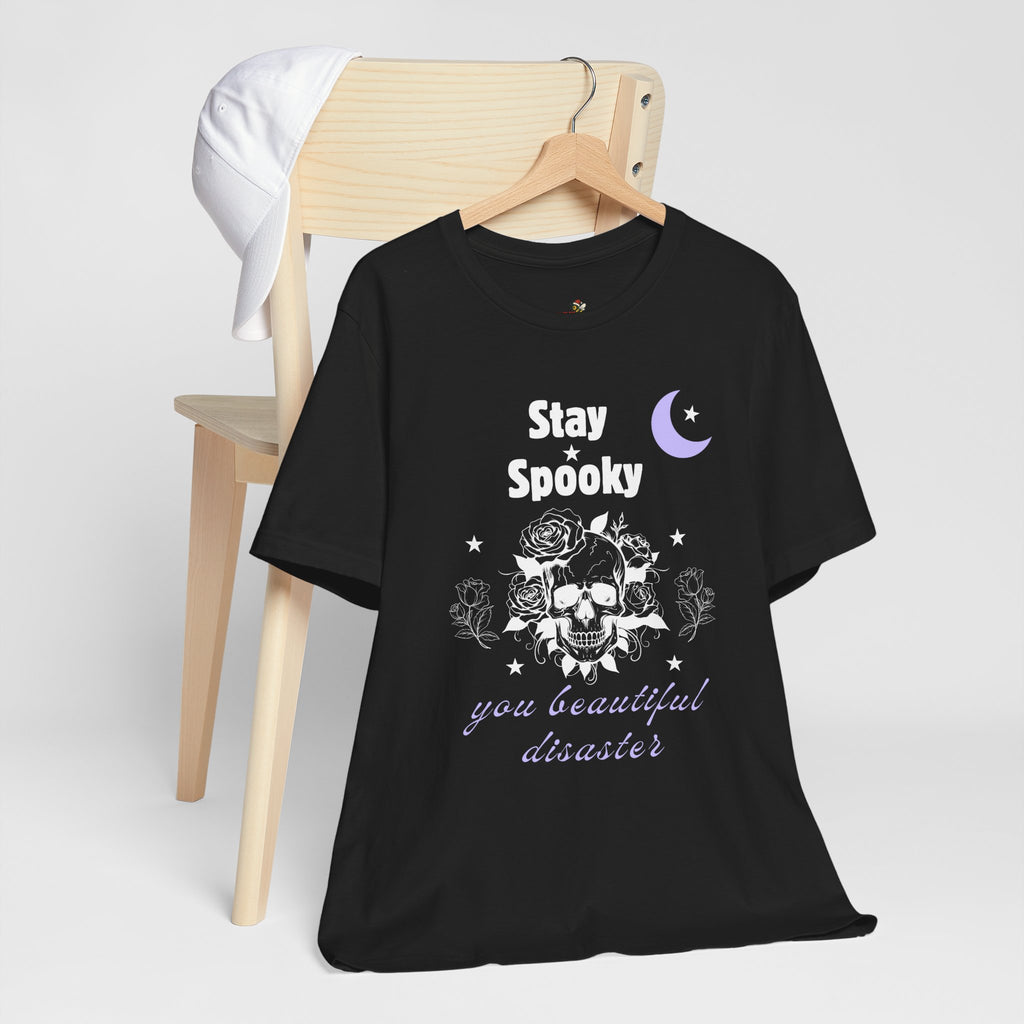 Stay Spooky You Beautiful Disaster Shirt – Gothic Skull Halloween Tee for Spooky Souls