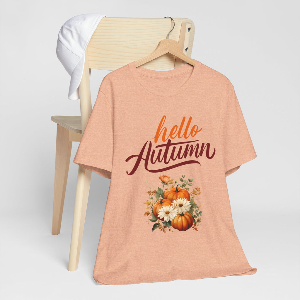 Hello Autumn Fall Shirt – Pumpkin Floral Tee | Cozy Thanksgiving Outfit for Women