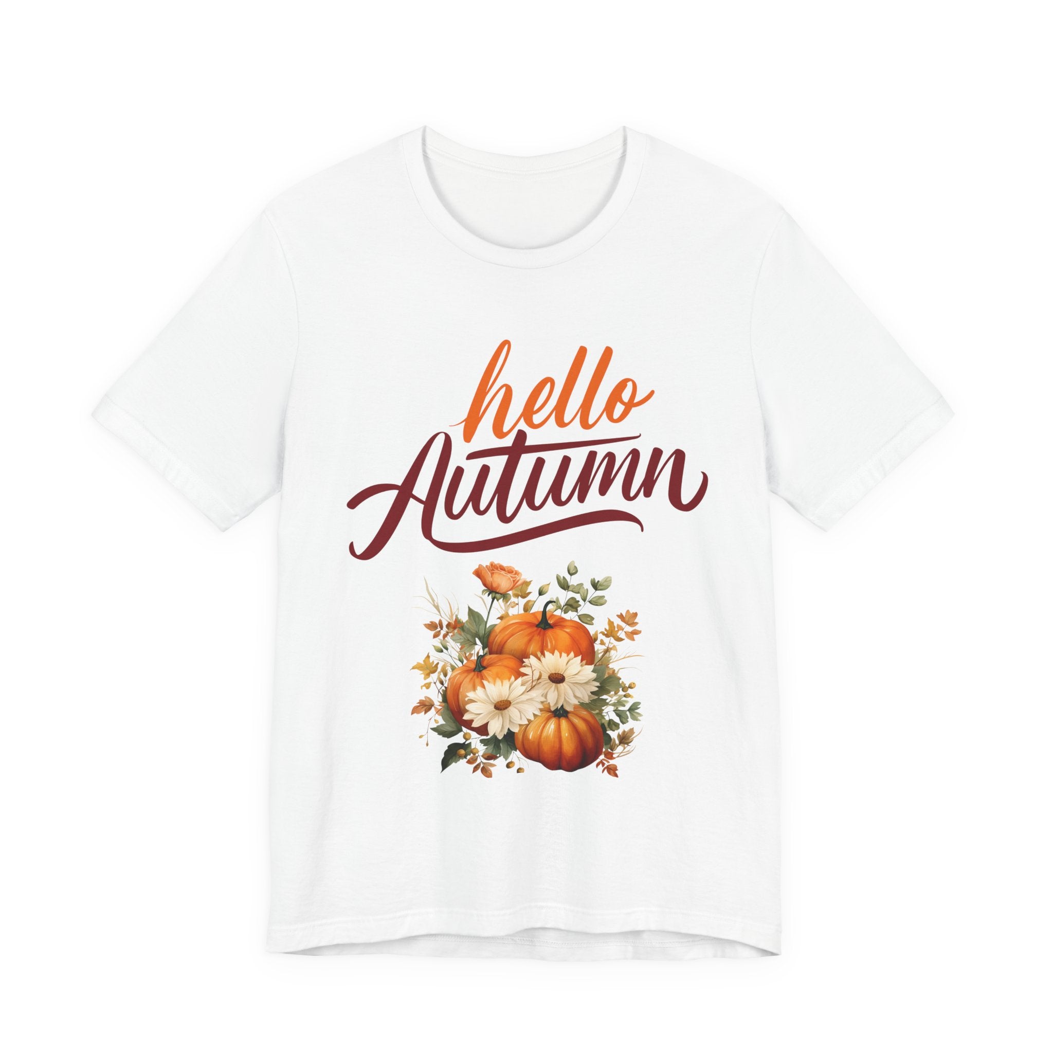 Hello Autumn Fall Shirt – Pumpkin Floral Tee | Cozy Thanksgiving Outfit for Women