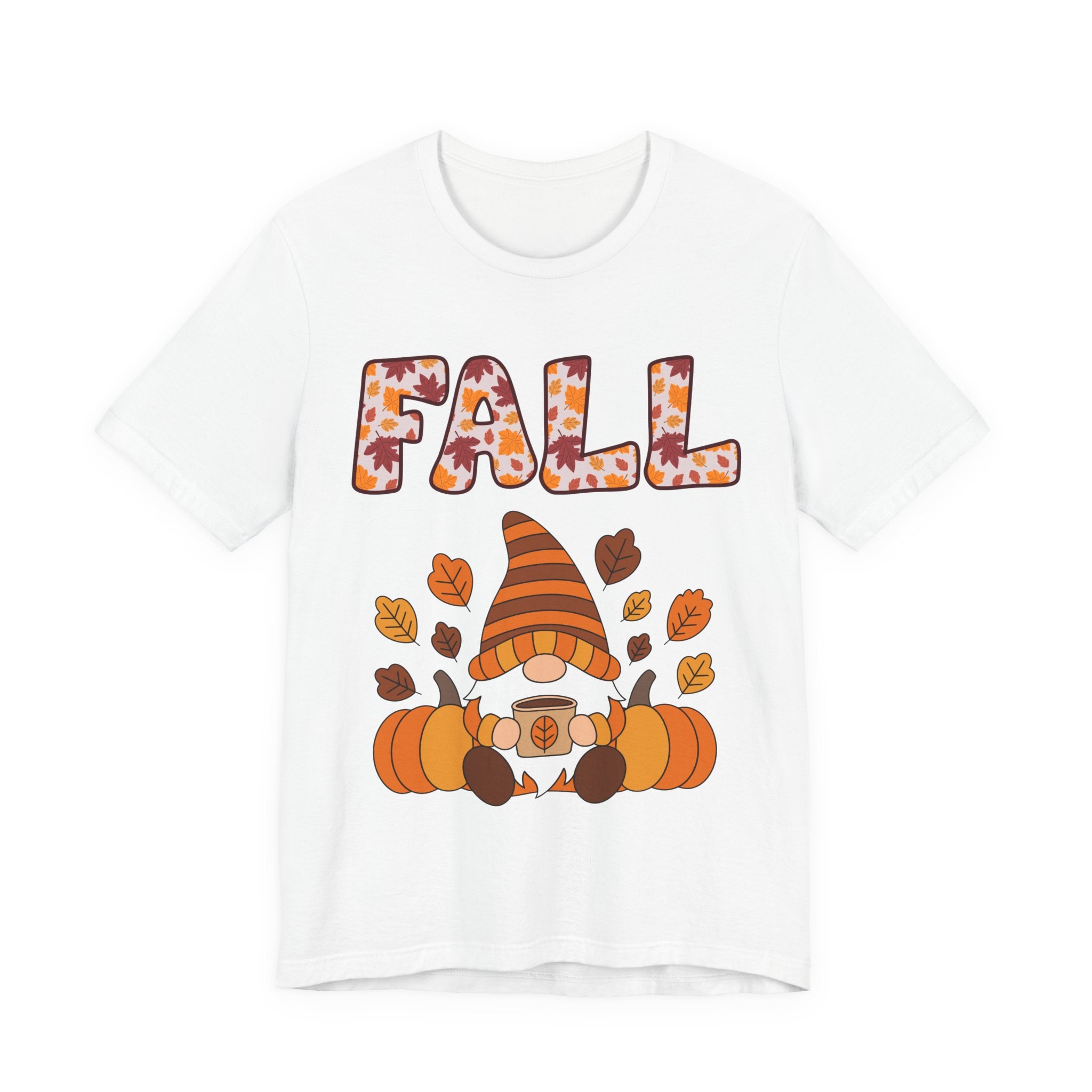 Fall Gnome Shirt – Cozy Autumn Coffee Tee | Cute Pumpkin and Leaves T-Shirt for Women