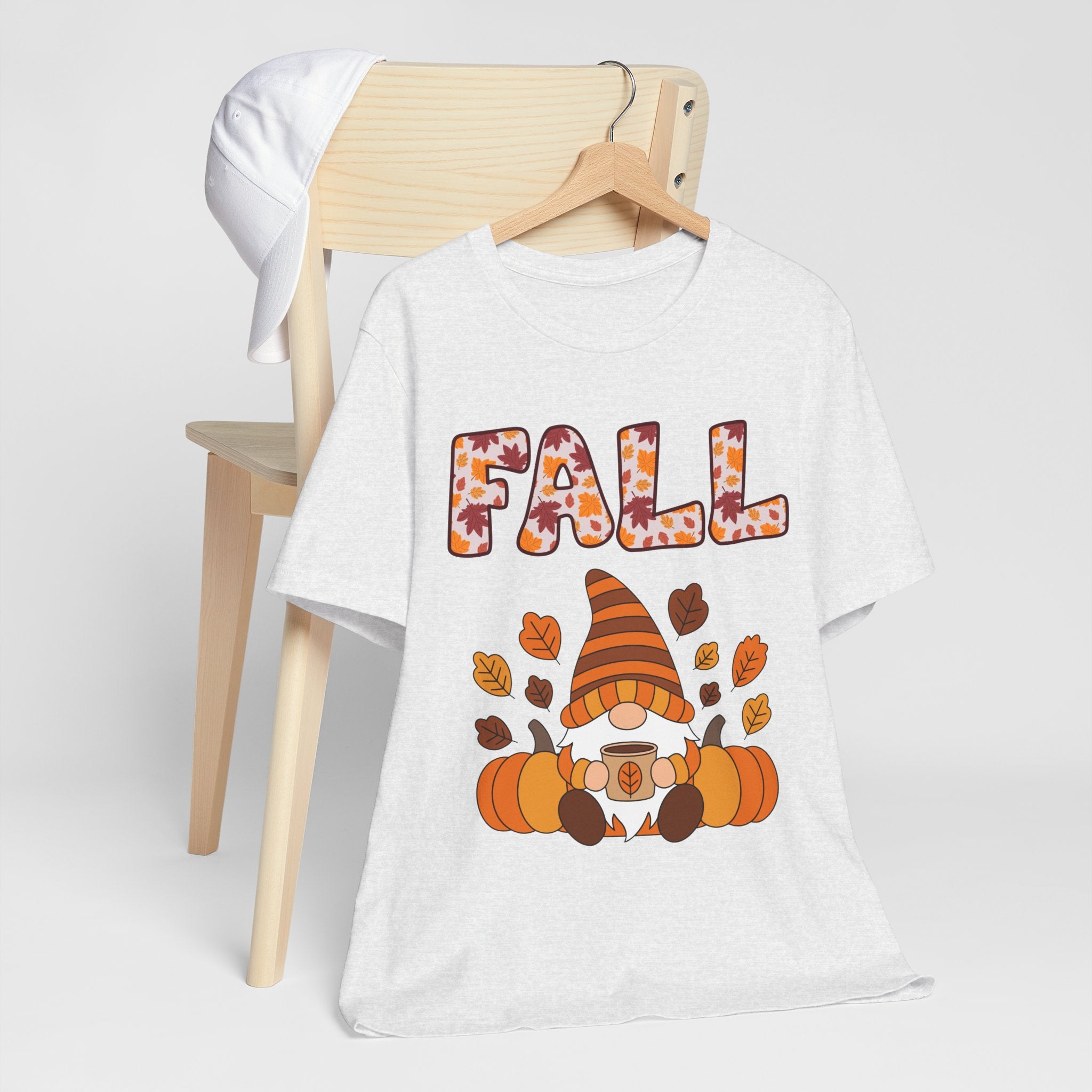 Fall Gnome Shirt – Cozy Autumn Coffee Tee | Cute Pumpkin and Leaves T-Shirt for Women