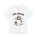 PSL Queen Shirt | Leopard Print Ghost Pumpkin Spice Tee | Cute Fall Halloween Coffee T-Shirt for Women