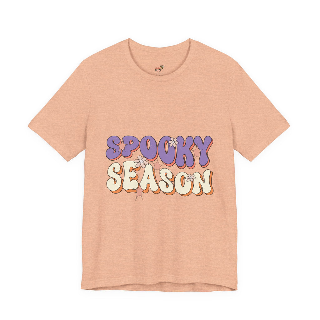 Spooky Season Retro Halloween T-Shirt – Groovy Fall Graphic Tee | Vintage Floral Halloween Shirt | Cute Aesthetic Autumn Top