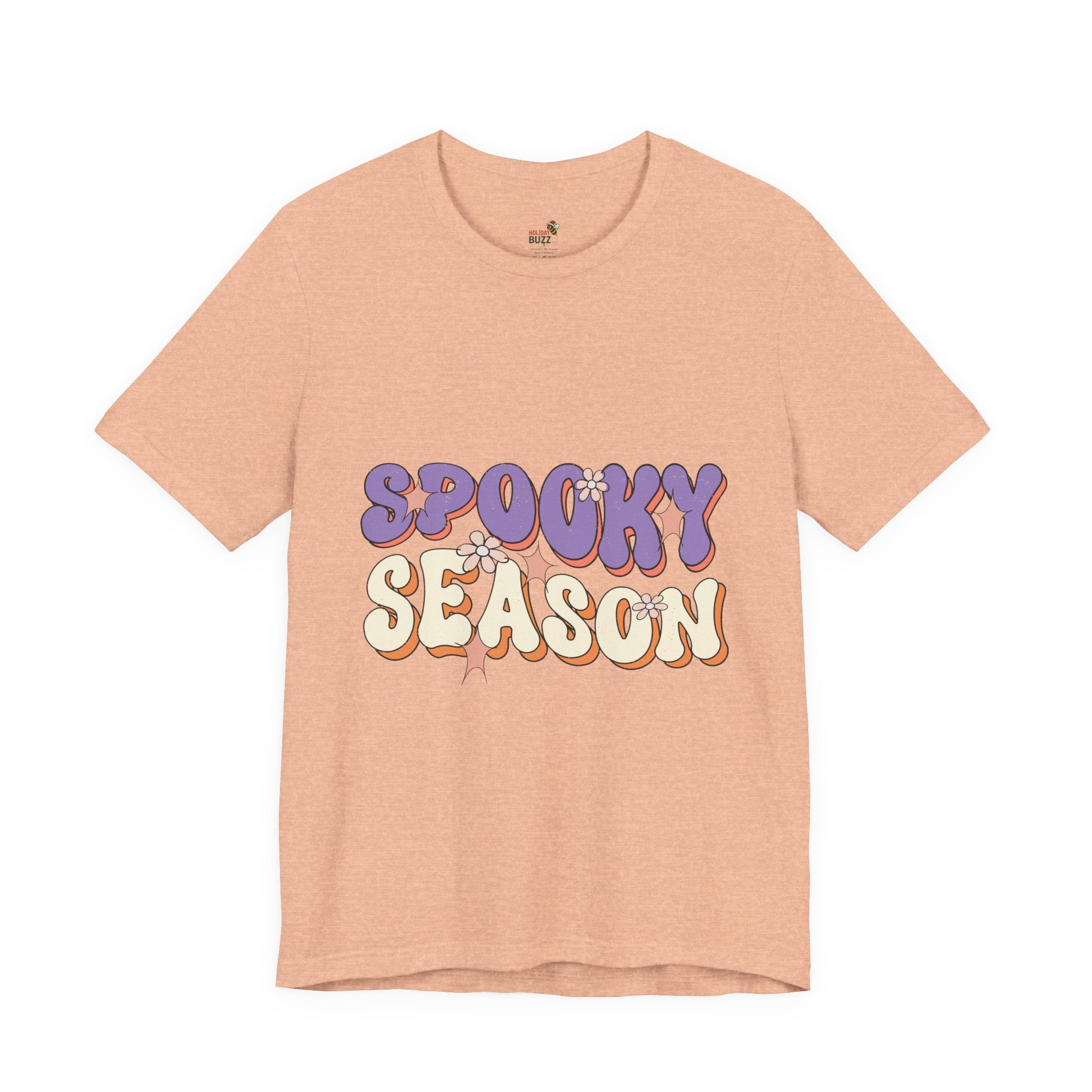 Spooky Season Retro Halloween T-Shirt – Groovy Fall Graphic Tee | Vintage Floral Halloween Shirt | Cute Aesthetic Autumn Top