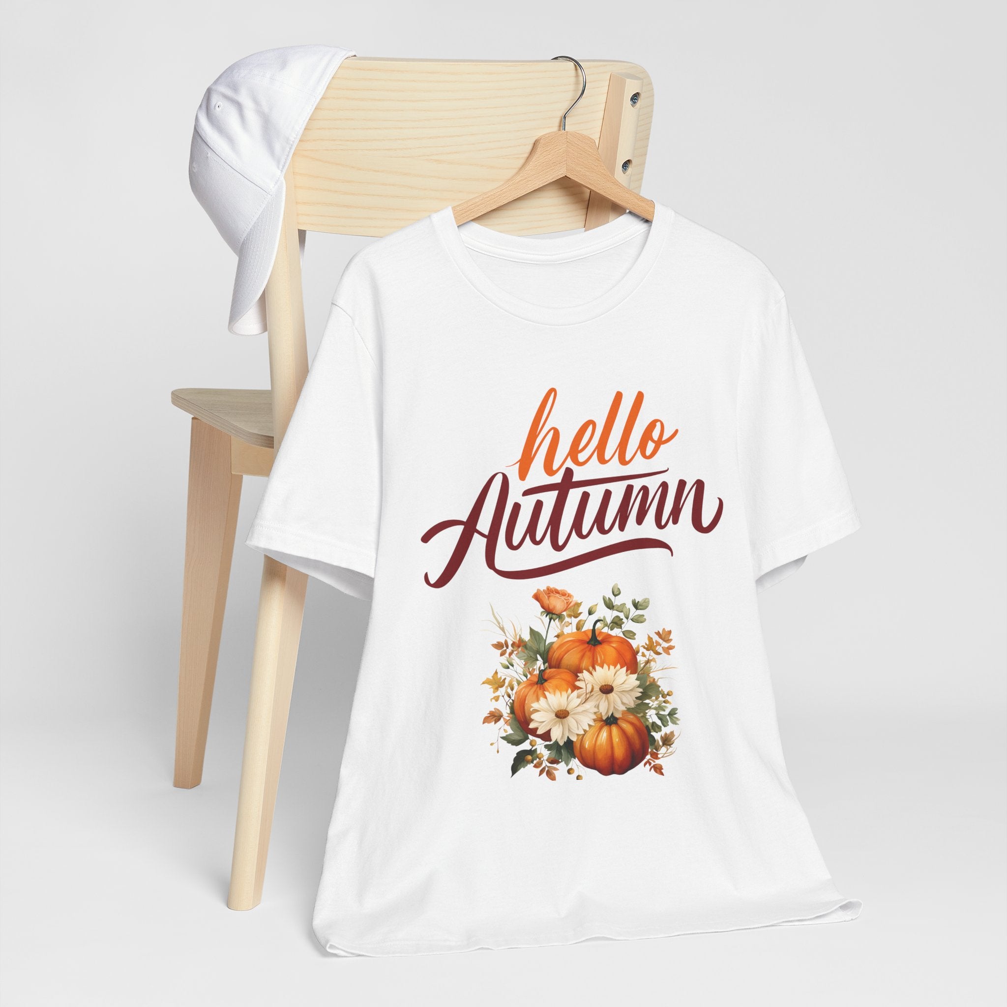 Hello Autumn Fall Shirt – Pumpkin Floral Tee | Cozy Thanksgiving Outfit for Women