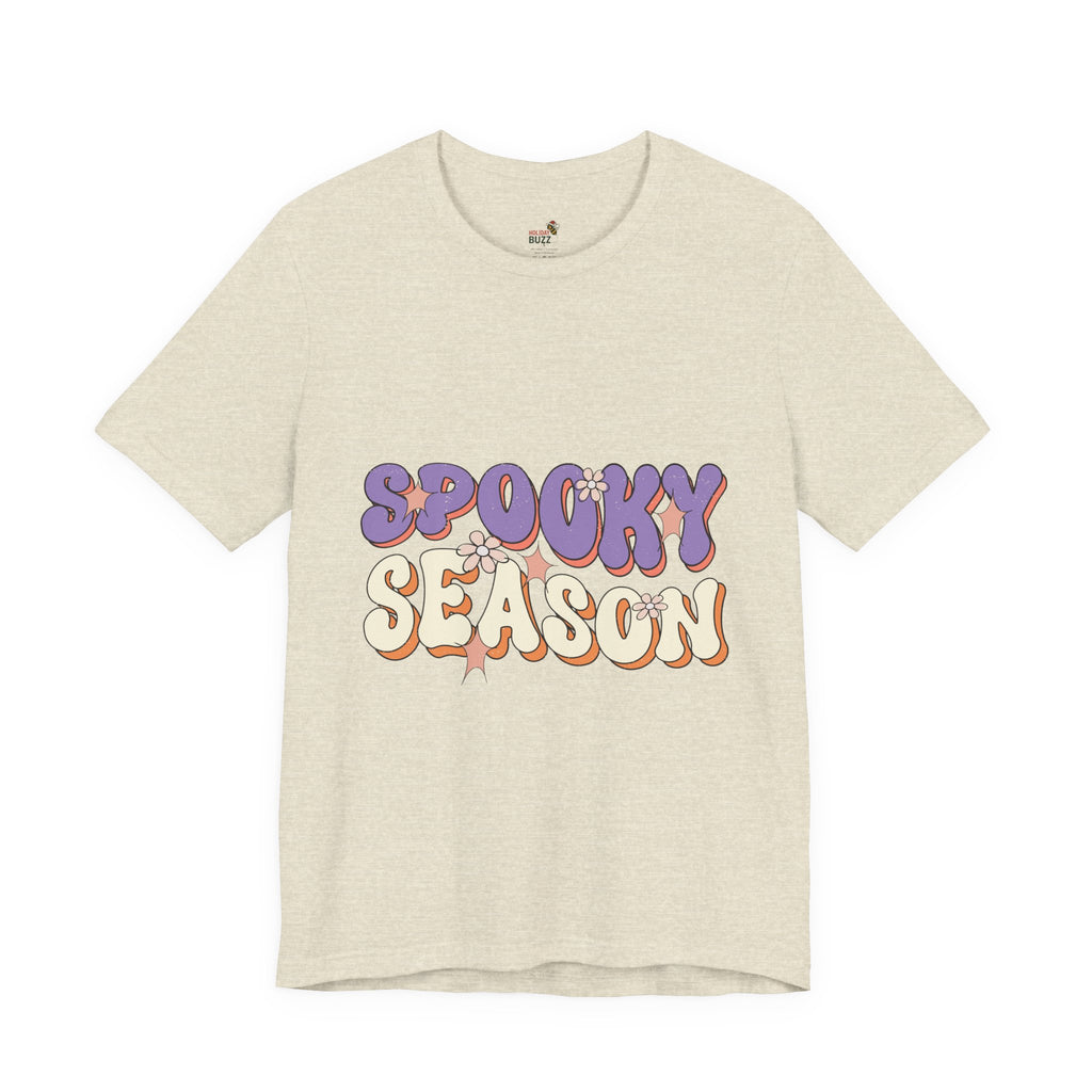 Spooky Season Retro Halloween T-Shirt – Groovy Fall Graphic Tee | Vintage Floral Halloween Shirt | Cute Aesthetic Autumn Top