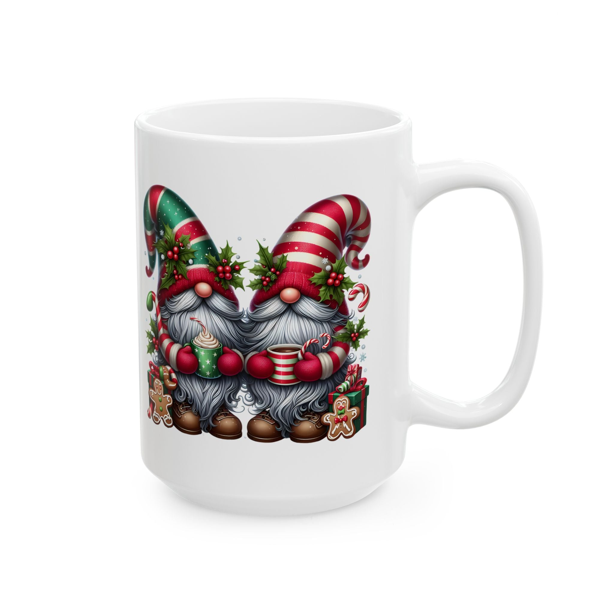 Festive Gnome Ceramic Mug - Holiday Cheer for Coffee Lovers