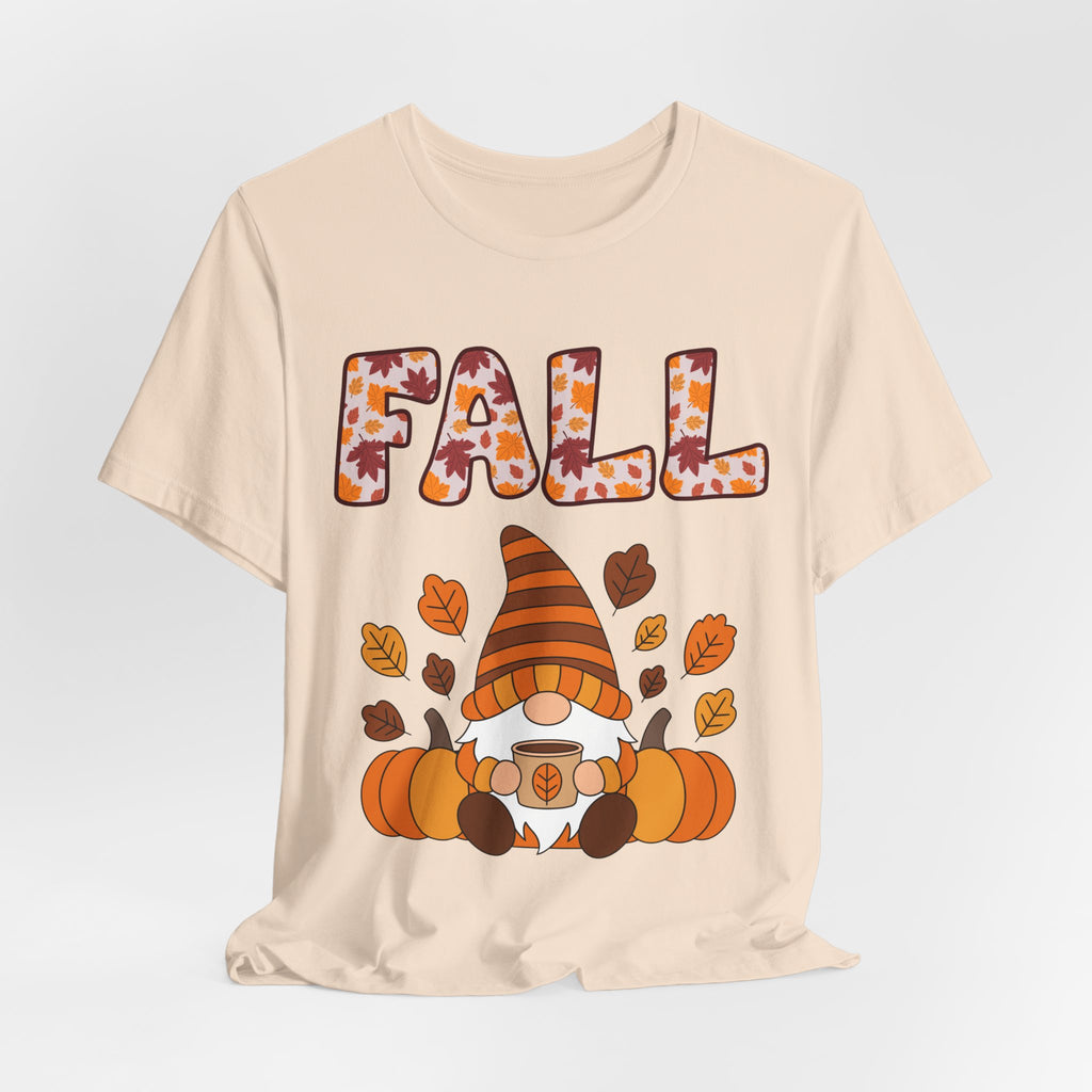 Fall Gnome Shirt – Cozy Autumn Coffee Tee | Cute Pumpkin and Leaves T-Shirt for Women