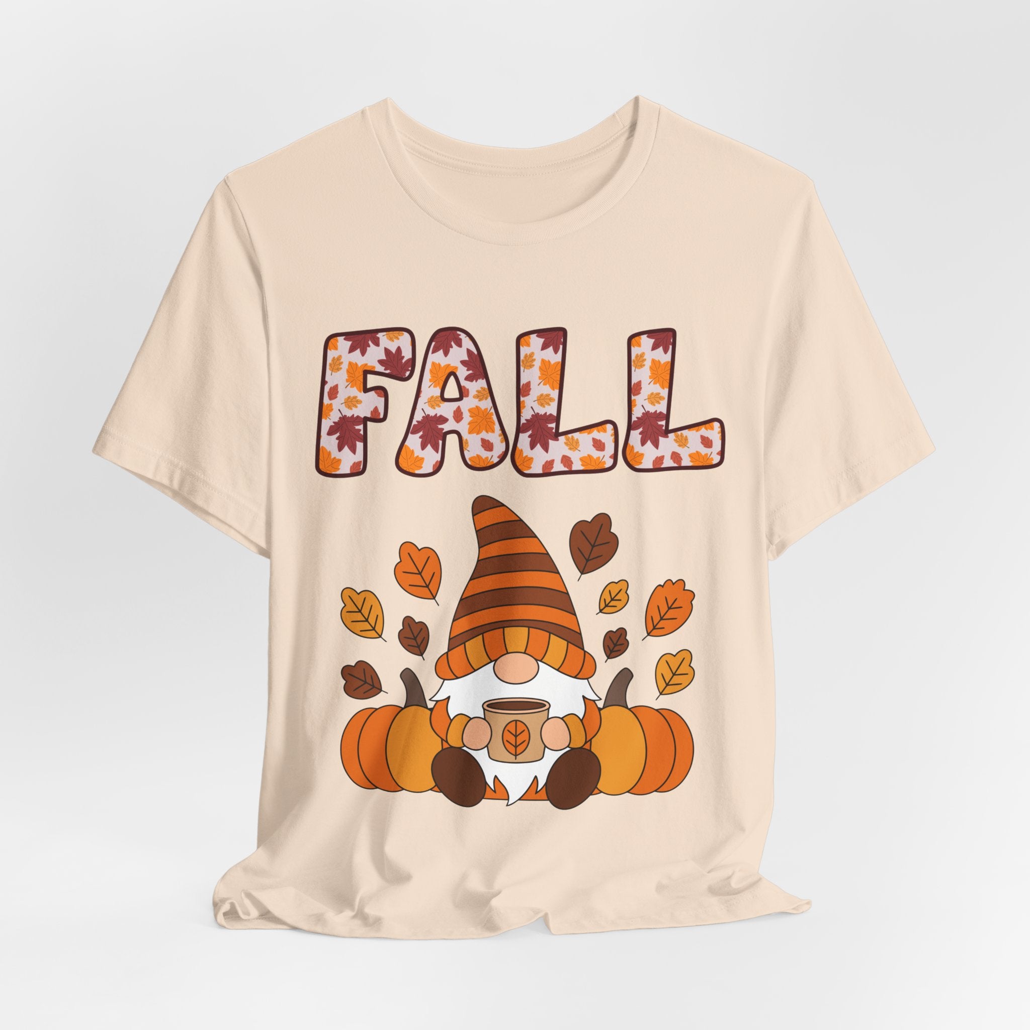 Fall Gnome Shirt – Cozy Autumn Coffee Tee | Cute Pumpkin and Leaves T-Shirt for Women
