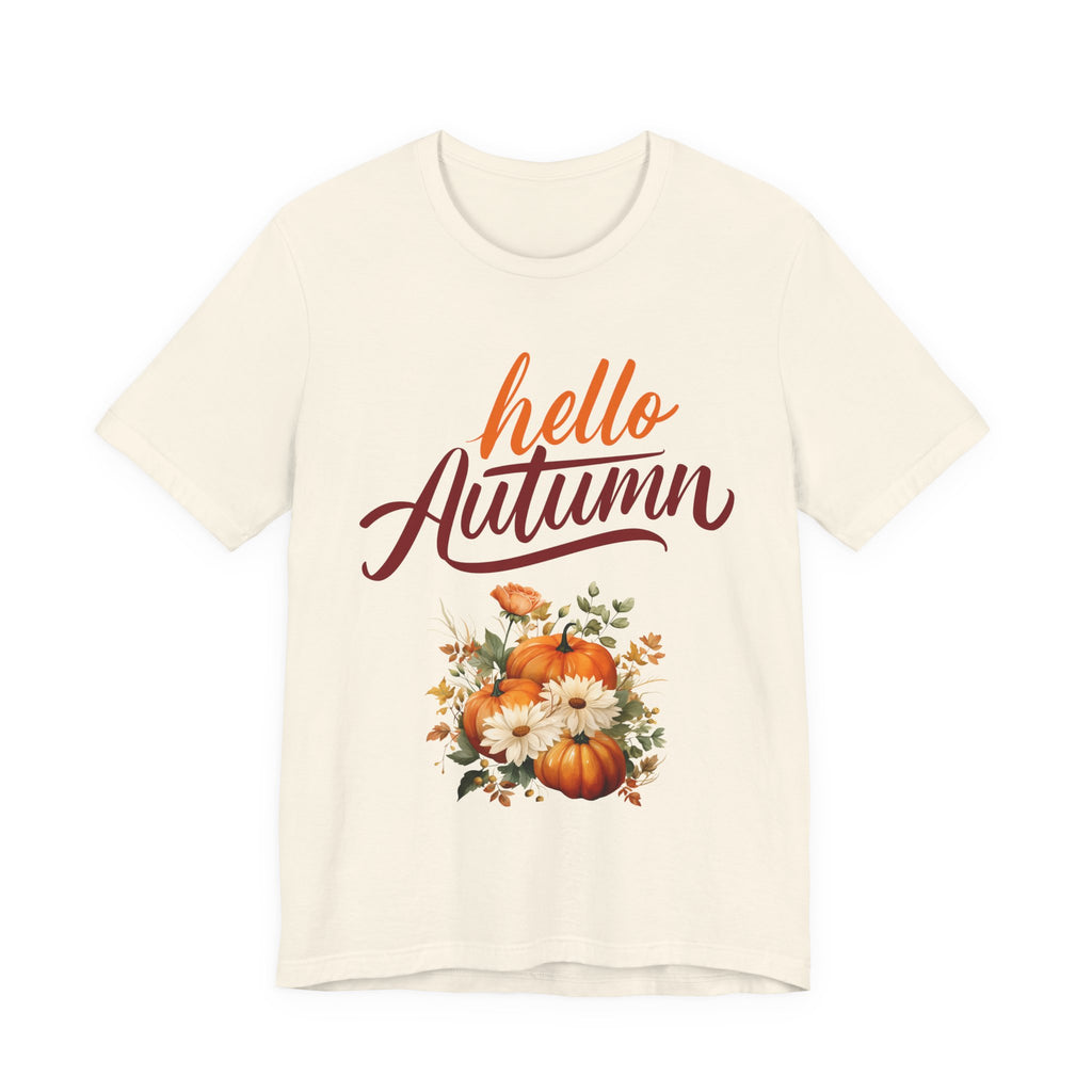 Hello Autumn Fall Shirt – Pumpkin Floral Tee | Cozy Thanksgiving Outfit for Women