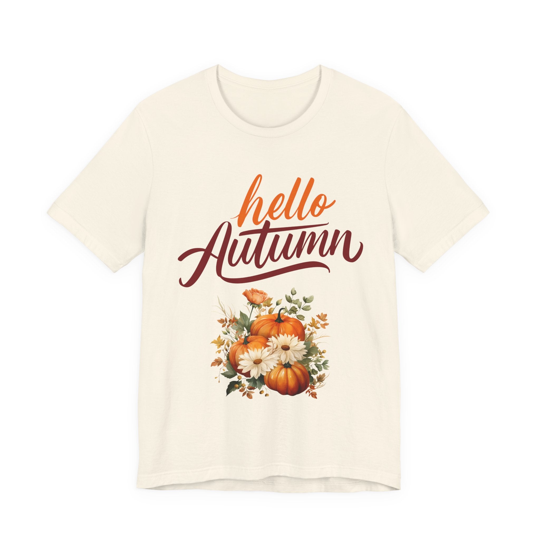 Hello Autumn Fall Shirt – Pumpkin Floral Tee | Cozy Thanksgiving Outfit for Women