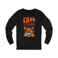 Fall Vibes Retro Pumpkin Long Sleeve– Vintage Autumn Books and Coffee Tee | Cozy Fall Aesthetic T-Shirt for Women