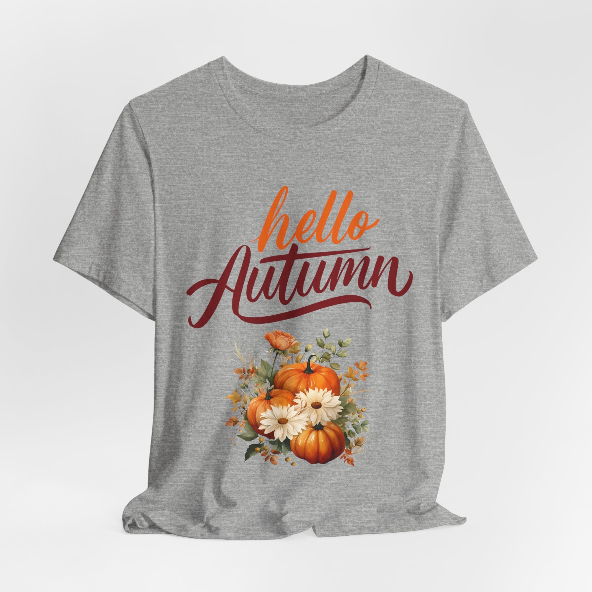 Hello Autumn Fall Shirt – Pumpkin Floral Tee | Cozy Thanksgiving Outfit for Women