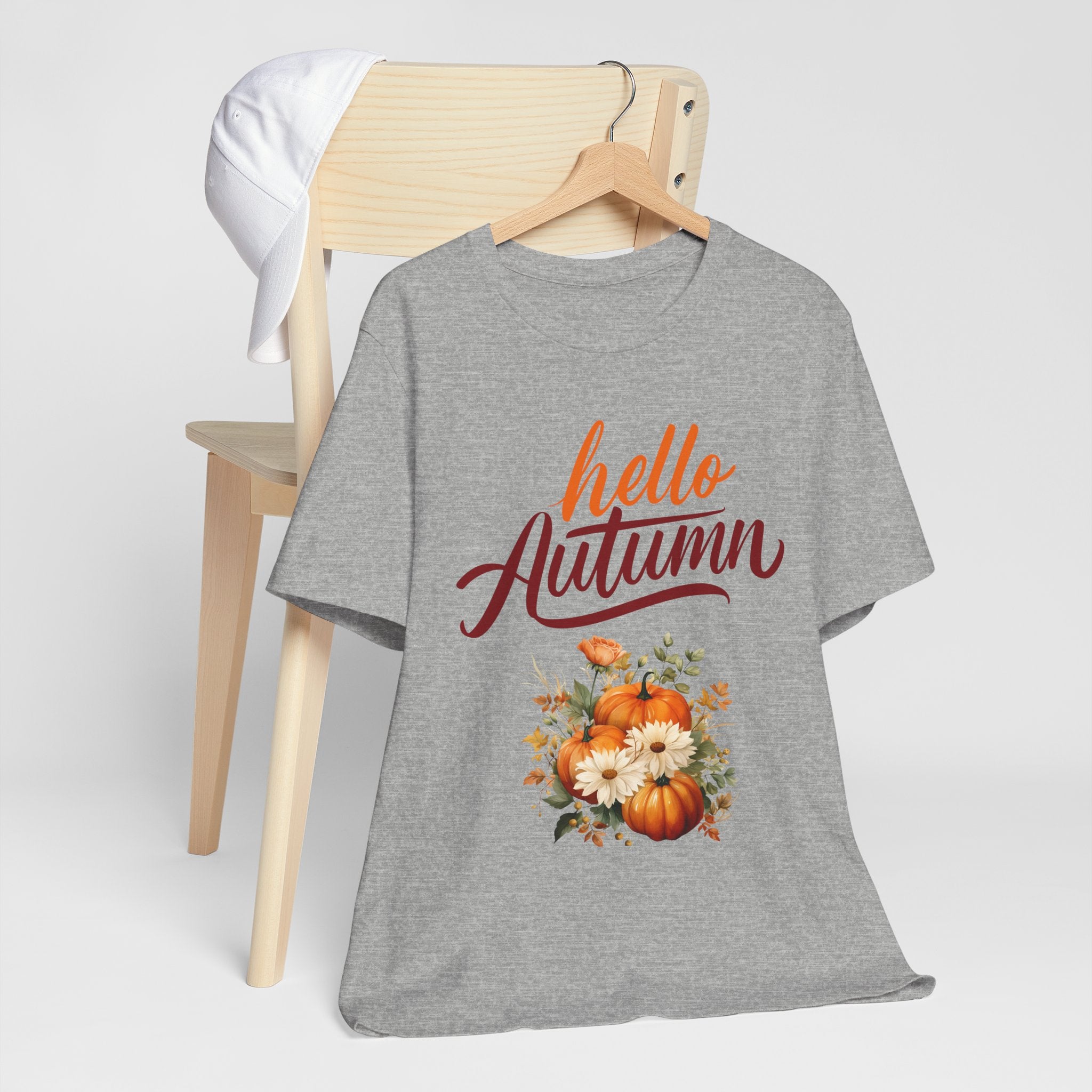 Hello Autumn Fall Shirt – Pumpkin Floral Tee | Cozy Thanksgiving Outfit for Women