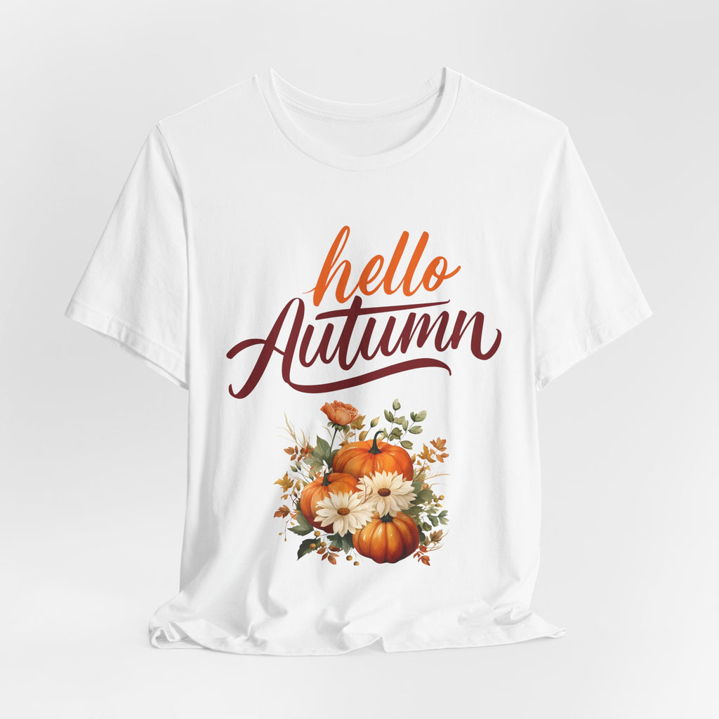 Hello Autumn Fall Shirt – Pumpkin Floral Tee | Cozy Thanksgiving Outfit for Women