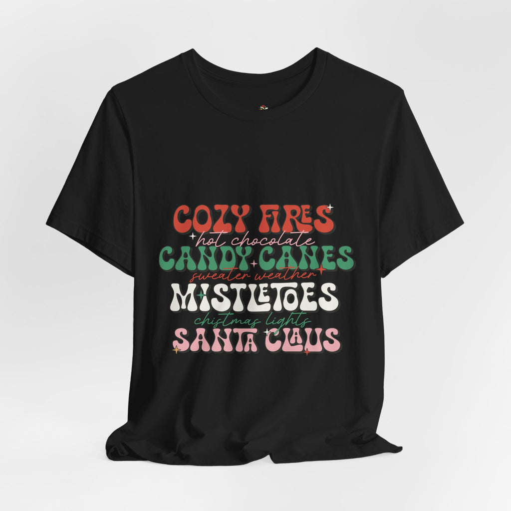 Cozy Fires & Candy Canes Christmas Shirt, Long Sleeve & Hoodie