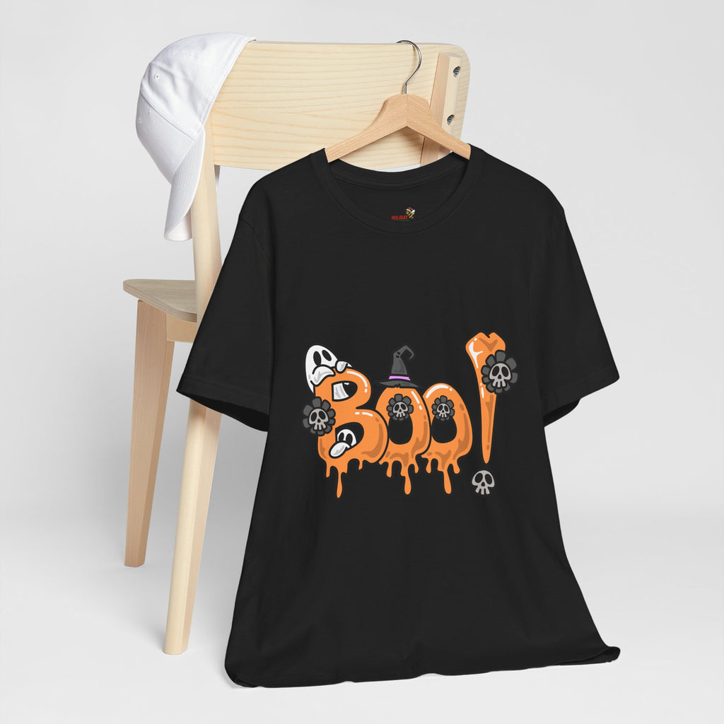 BOO! Dripping Halloween T-Shirt – Cute Spooky Graphic Tee for Fall, Ghost & Skull Aesthetic