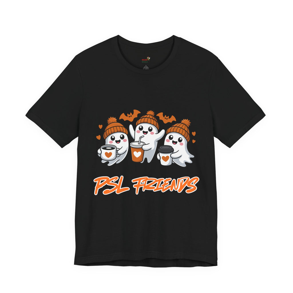 PSL Friends Halloween T-Shirt – Cute Ghost Coffee Tee | Pumpkin Spice Latte Fall Shirt | Spooky Season Outfit