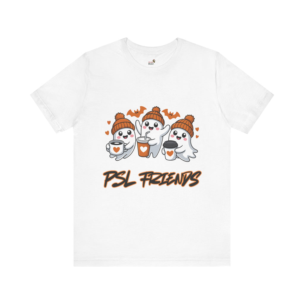 PSL Friends Halloween T-Shirt – Cute Ghost Coffee Tee | Pumpkin Spice Latte Fall Shirt | Spooky Season Outfit
