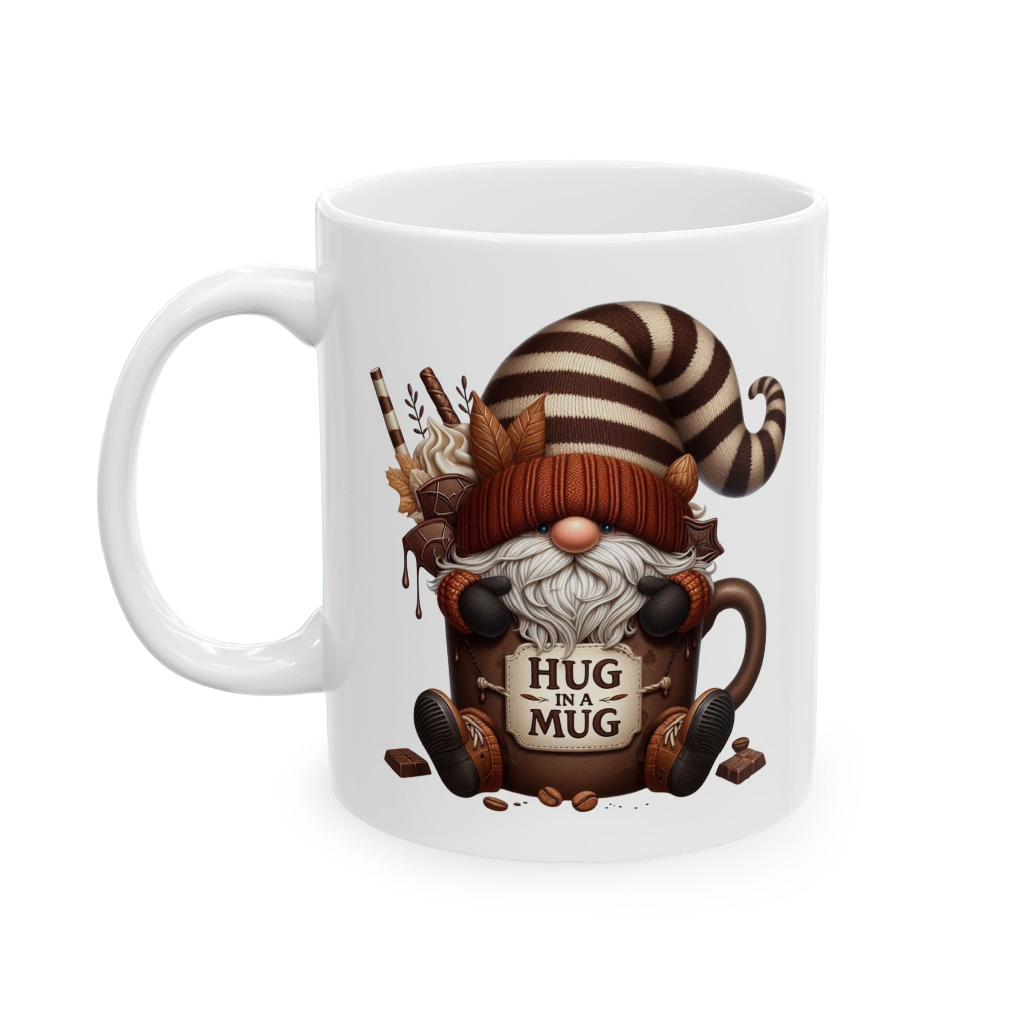 Hug in a Mug Coffee Cup – Cozy Gnome Mug | Cute Holiday Gift for Coffee & Cocoa Lovers
