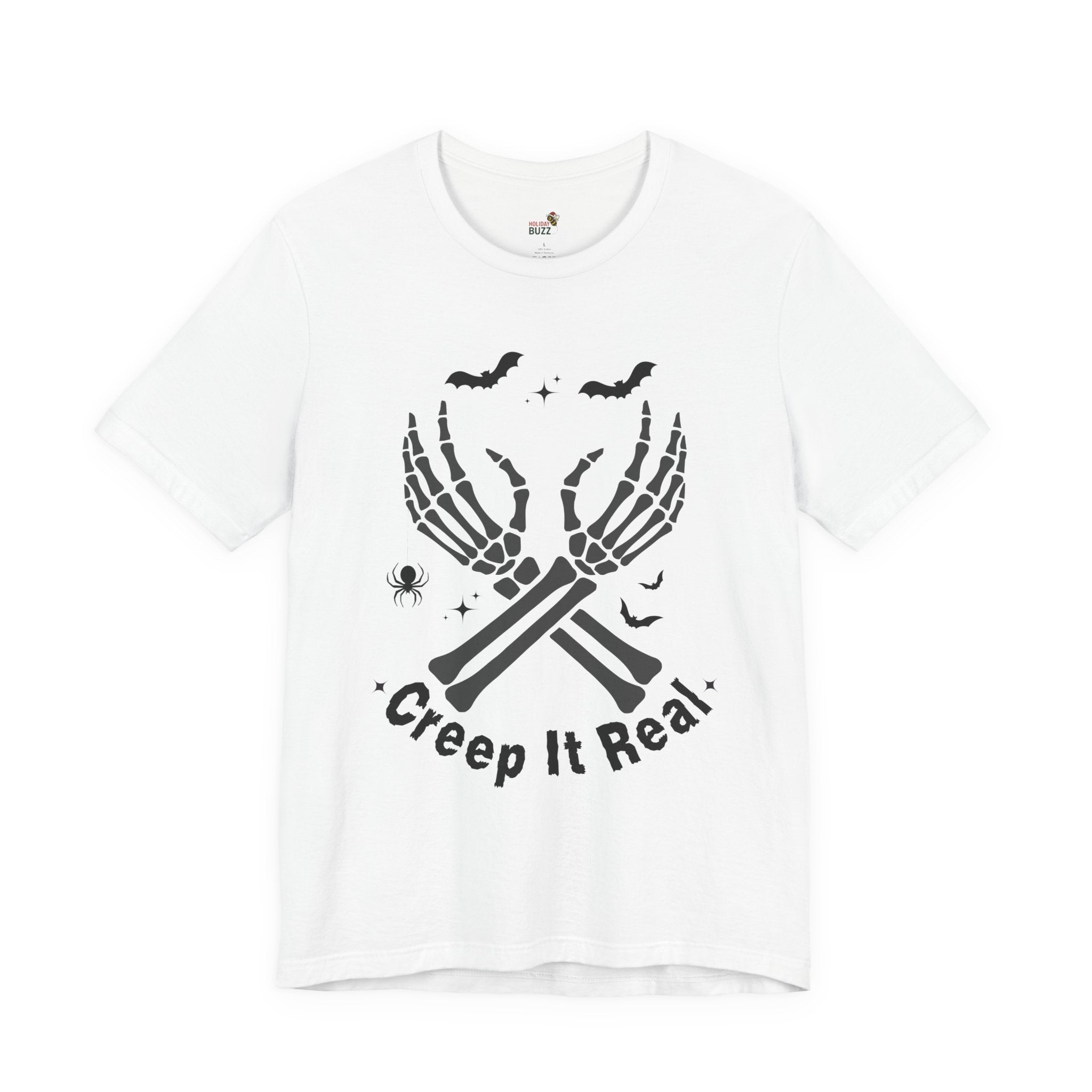 Creep It Real Halloween T-Shirt – Skeleton Hands Graphic Tee | Funny Spooky Season Shirt | Cute Creepy Fall Outfit