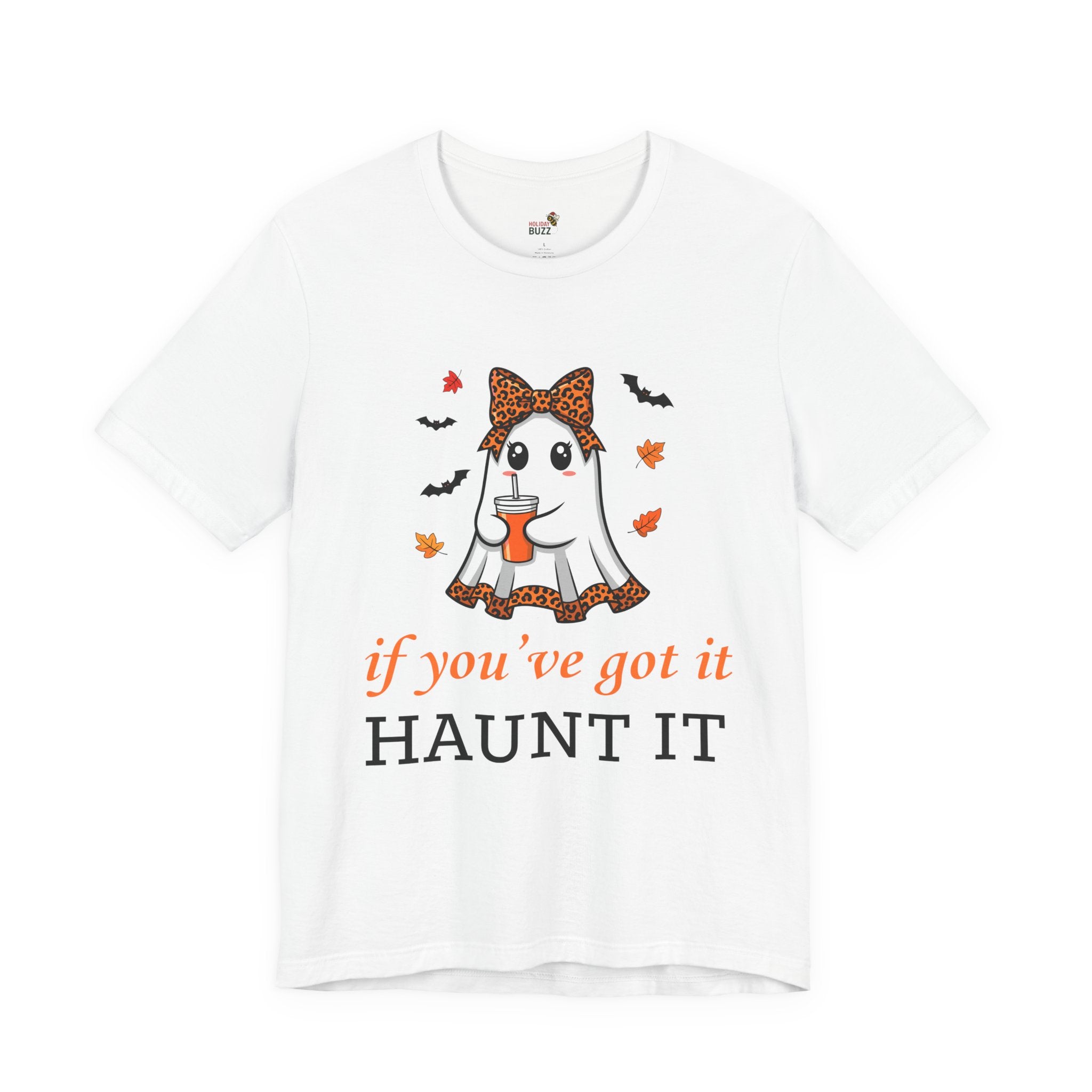 If You’ve Got It Haunt It T-Shirt – Cute Leopard Ghost Tee | Spooky Season Shirt | Fall Coffee Lover Halloween Outfit