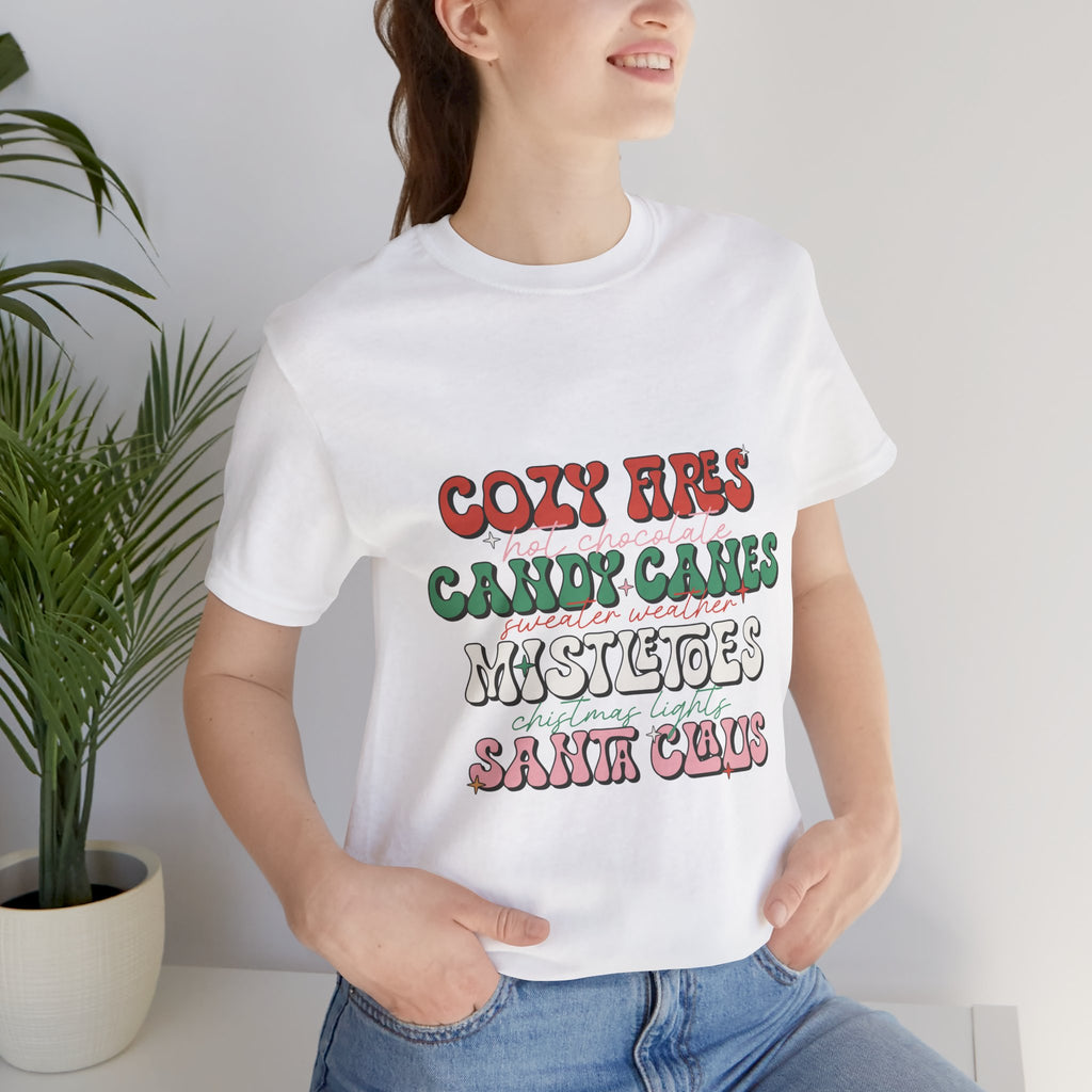 Cozy Fires & Candy Canes Christmas Shirt, Long Sleeve & Hoodie