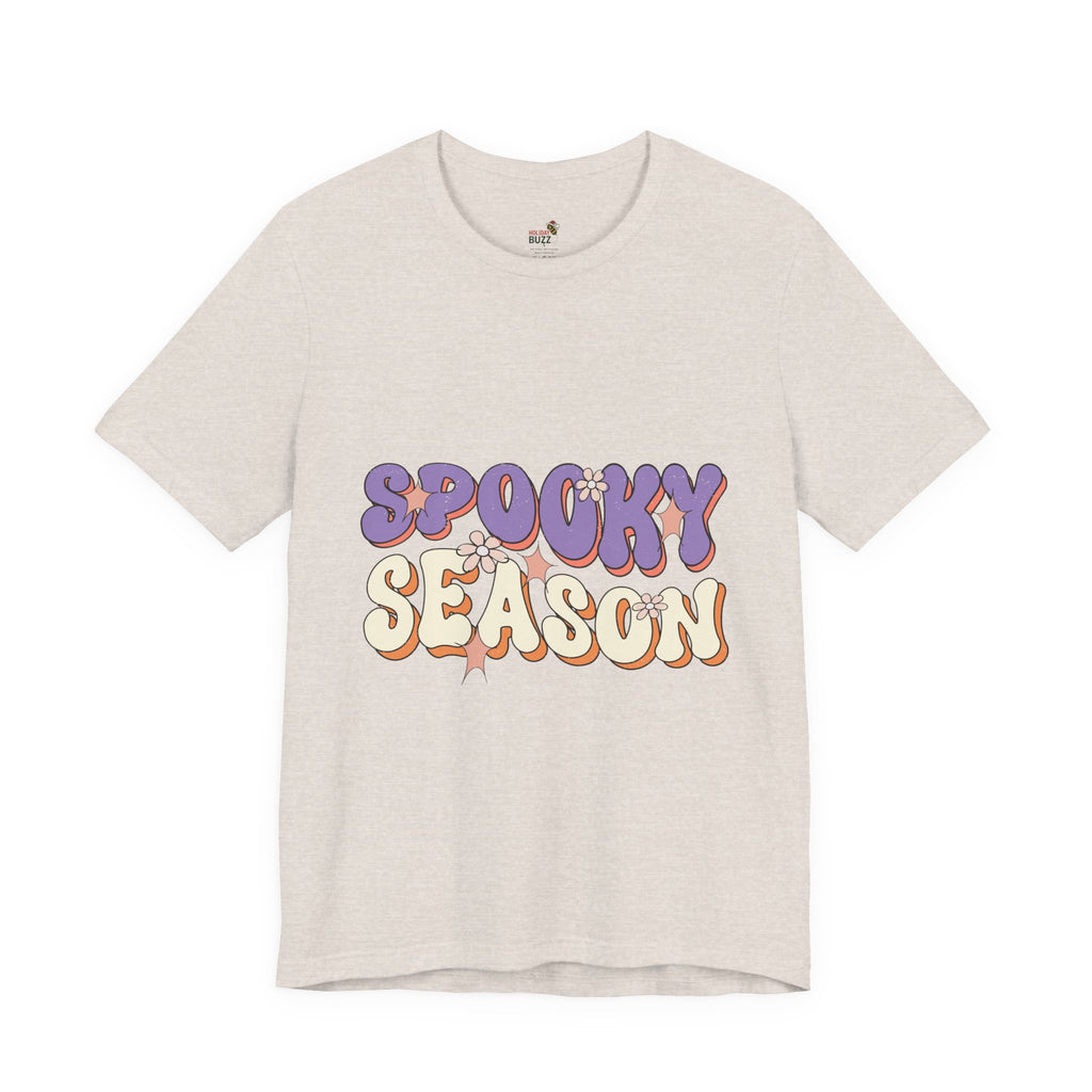 Spooky Season Retro Halloween T-Shirt – Groovy Fall Graphic Tee | Vintage Floral Halloween Shirt | Cute Aesthetic Autumn Top
