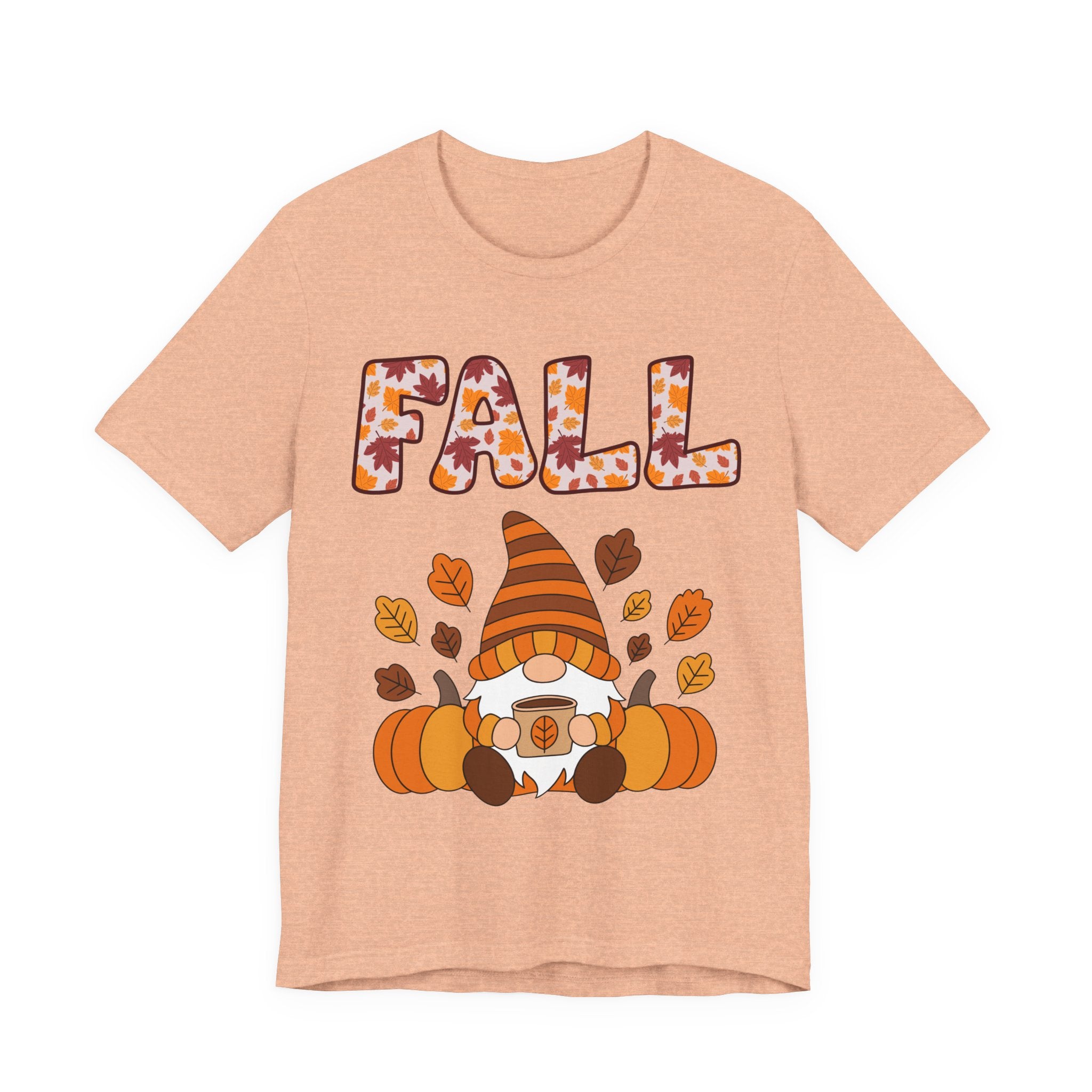 Fall Gnome Shirt – Cozy Autumn Coffee Tee | Cute Pumpkin and Leaves T-Shirt for Women