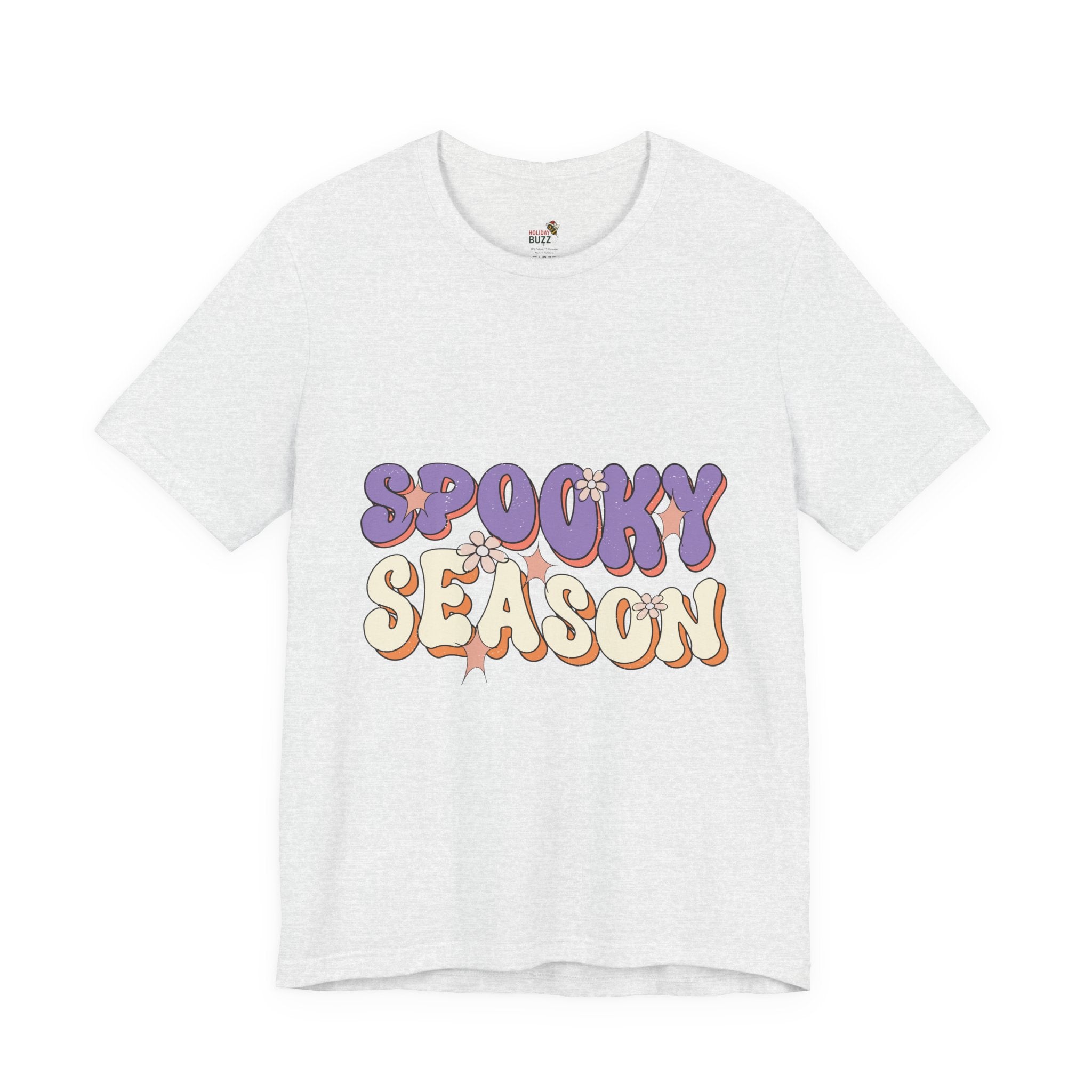 Spooky Season Retro Halloween T-Shirt – Groovy Fall Graphic Tee | Vintage Floral Halloween Shirt | Cute Aesthetic Autumn Top