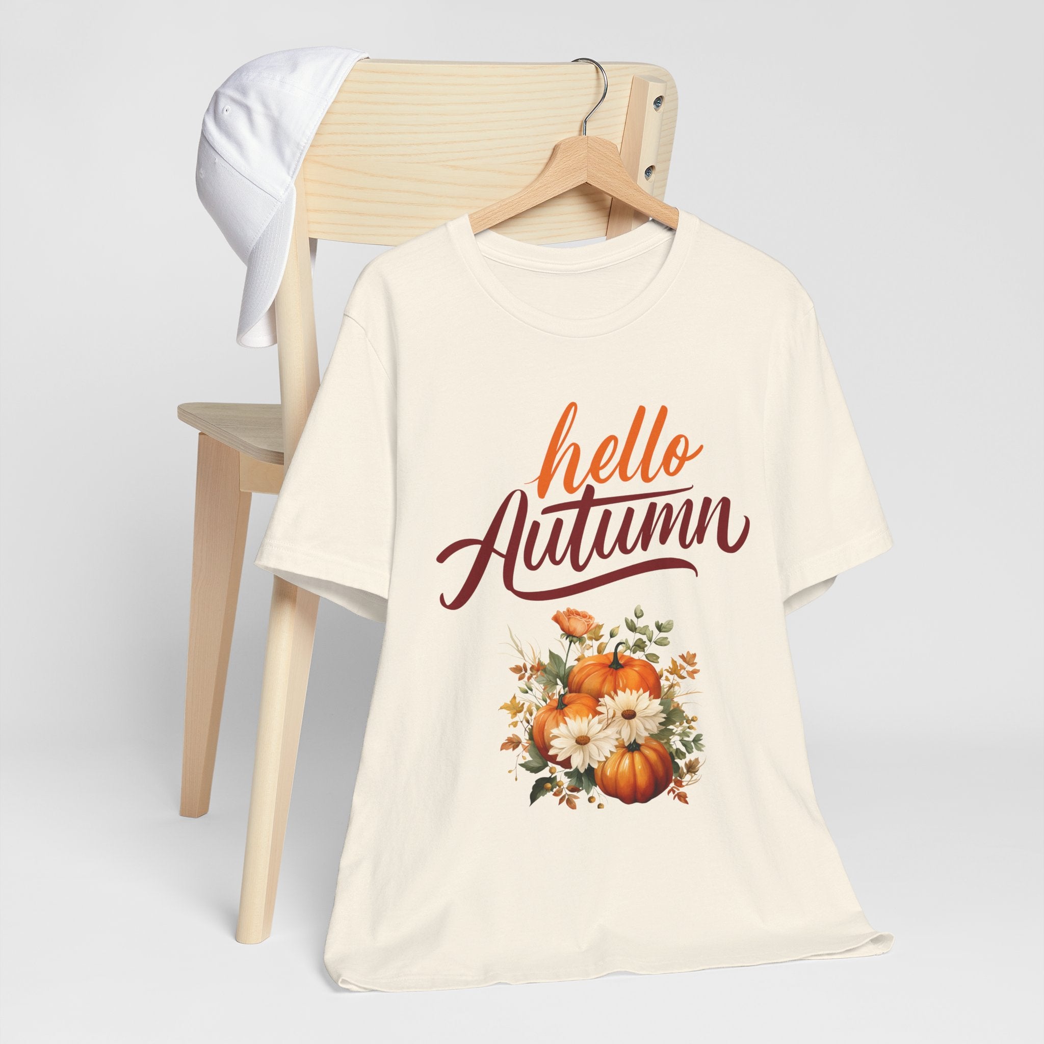 Hello Autumn Fall Shirt – Pumpkin Floral Tee | Cozy Thanksgiving Outfit for Women