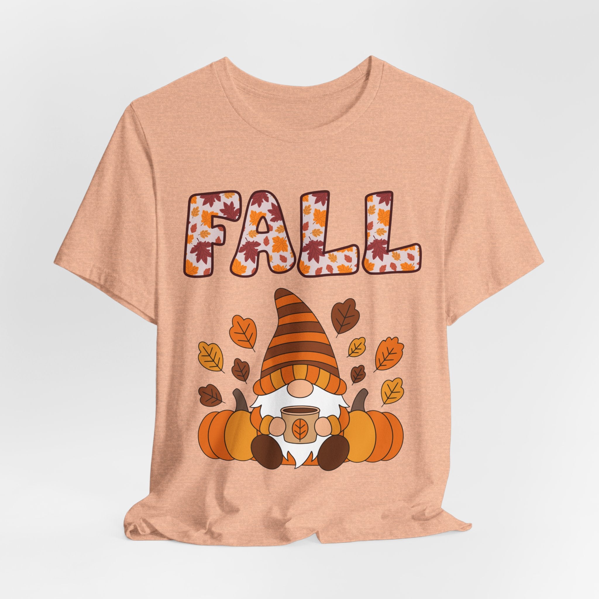 Fall Gnome Shirt – Cozy Autumn Coffee Tee | Cute Pumpkin and Leaves T-Shirt for Women