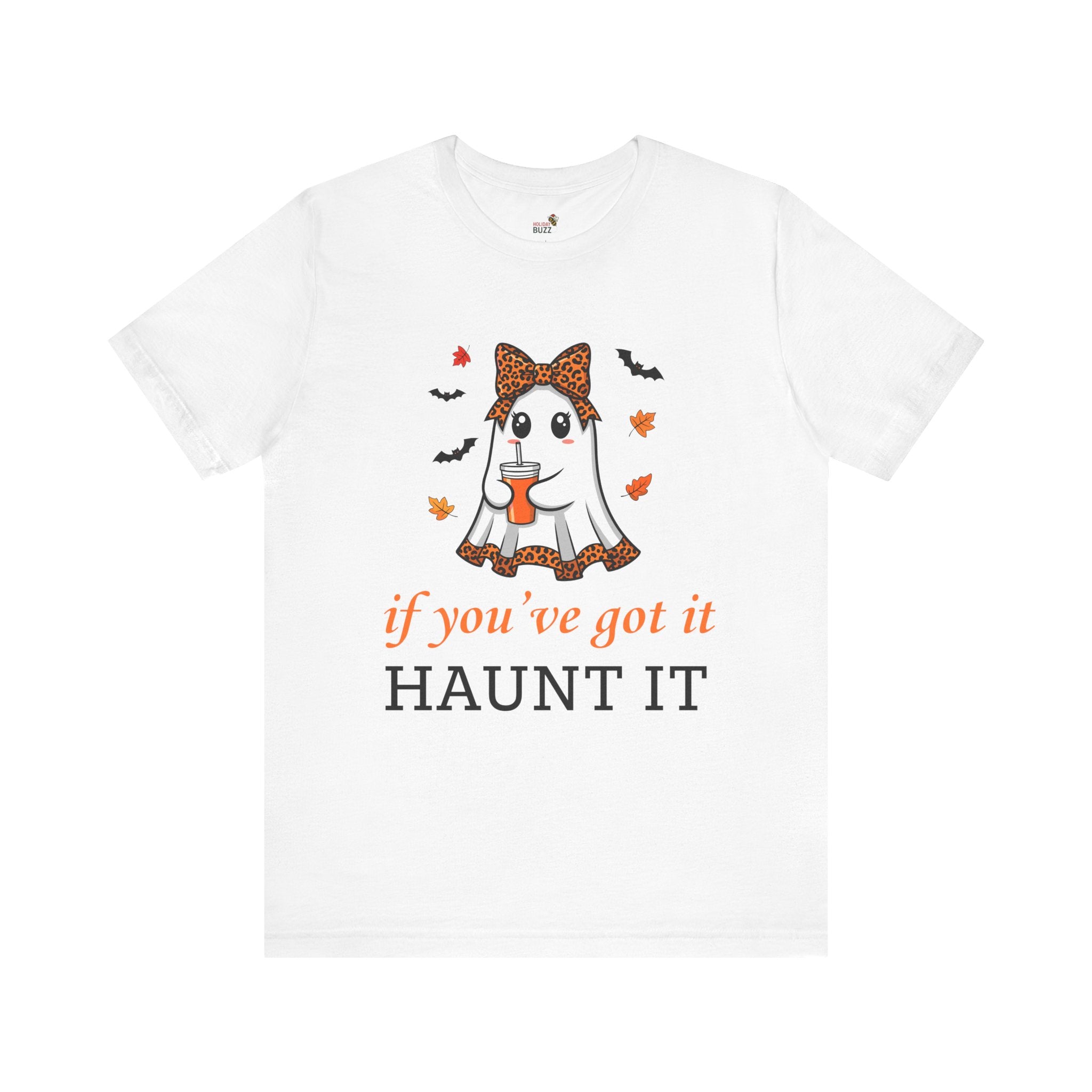 If You’ve Got It Haunt It T-Shirt – Cute Leopard Ghost Tee | Spooky Season Shirt | Fall Coffee Lover Halloween Outfit