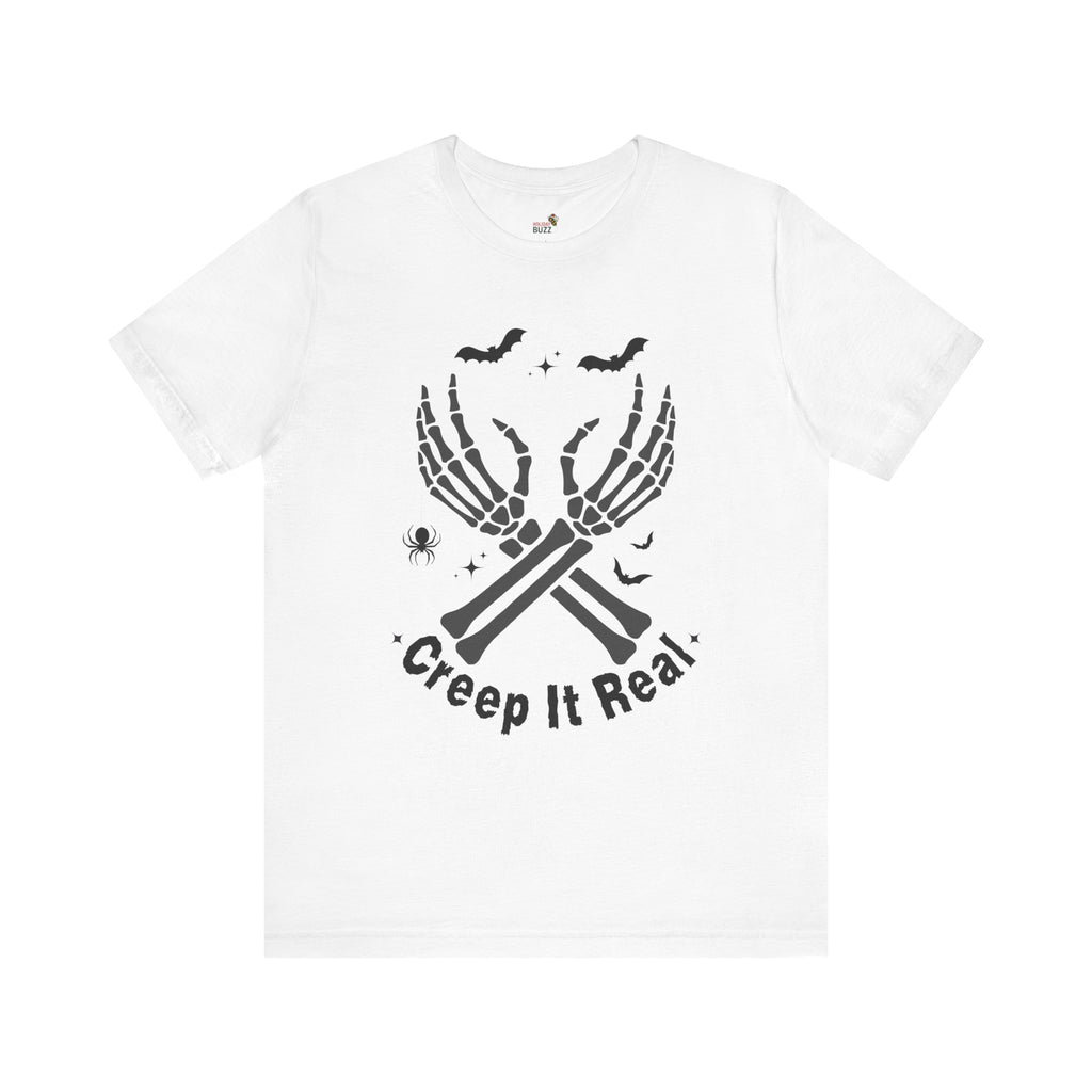 Creep It Real Halloween T-Shirt – Skeleton Hands Graphic Tee | Funny Spooky Season Shirt | Cute Creepy Fall Outfit