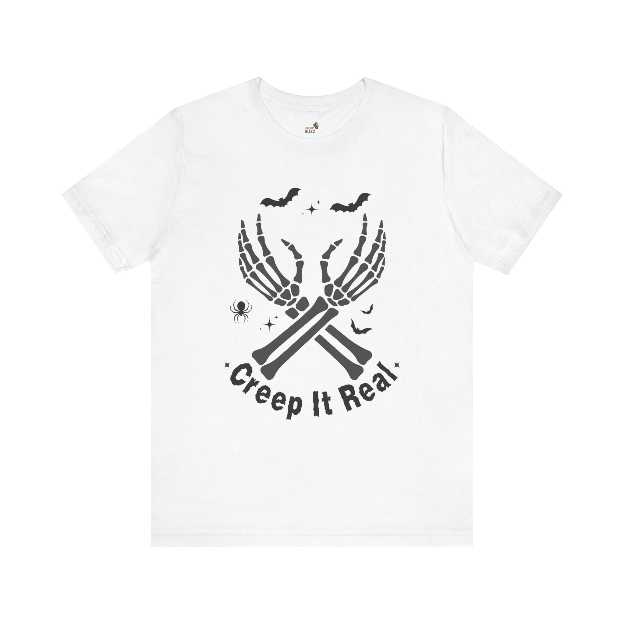 Creep It Real Halloween T-Shirt – Skeleton Hands Graphic Tee | Funny Spooky Season Shirt | Cute Creepy Fall Outfit