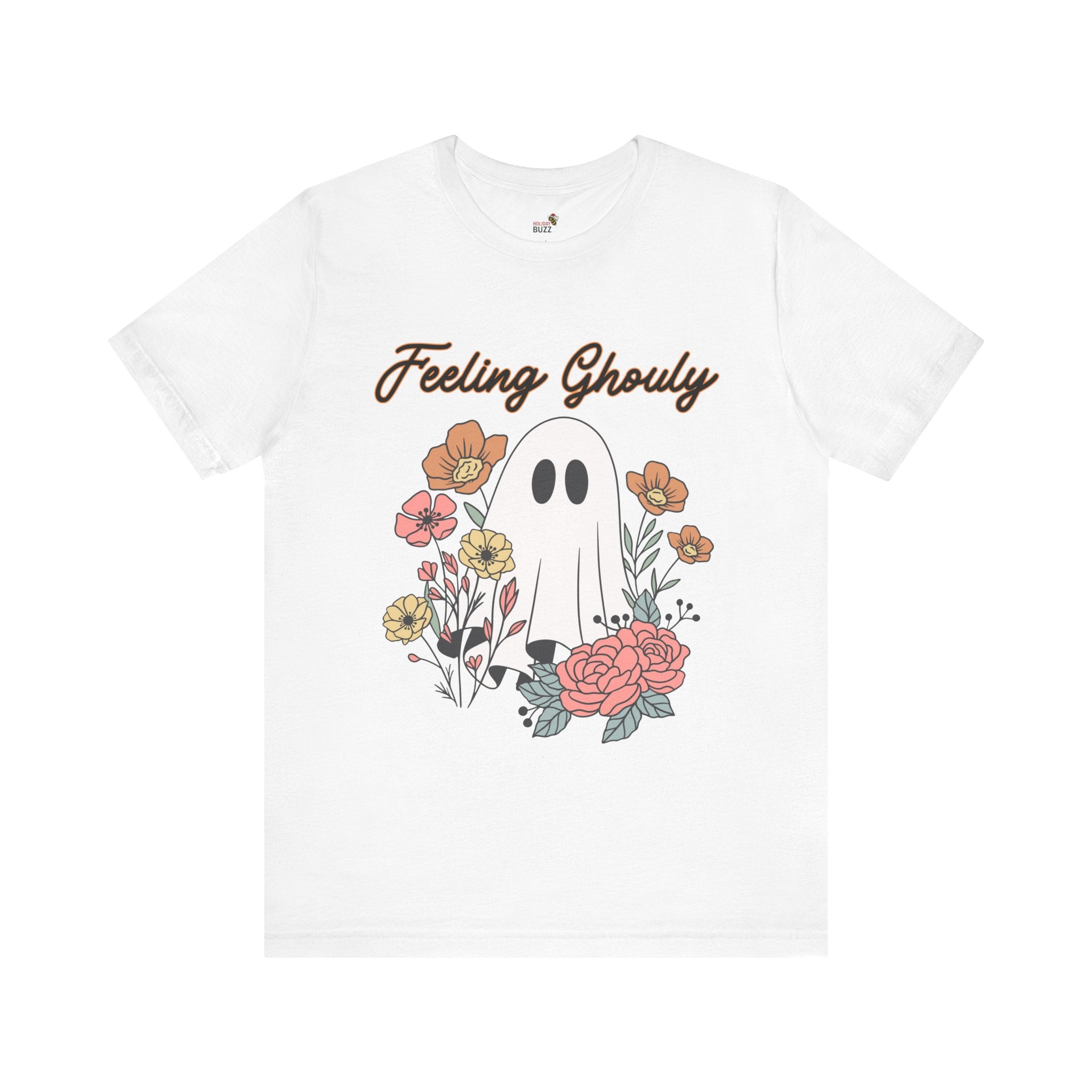 Feeling Ghouly Halloween T-Shirt – Cute Floral Ghost Tee | Fall Aesthetic Shirt | Cozy Spooky Season Outfit