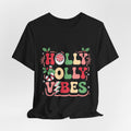 Holly Jolly Vibes Retro Christmas T-Shirt – Festive Holiday Tee | Groovy Christmas Shirt for Women & Men