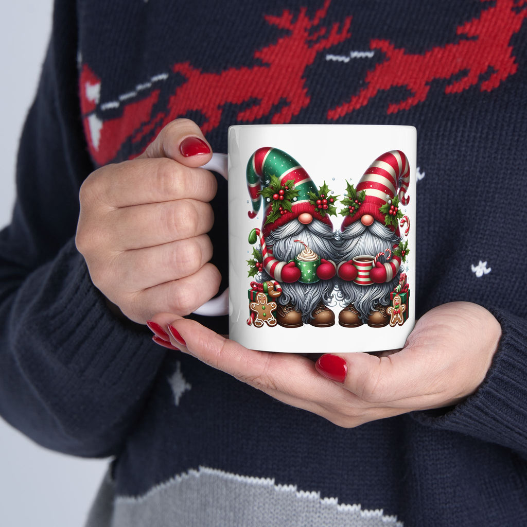 Festive Gnome Ceramic Mug - Holiday Cheer for Coffee Lovers
