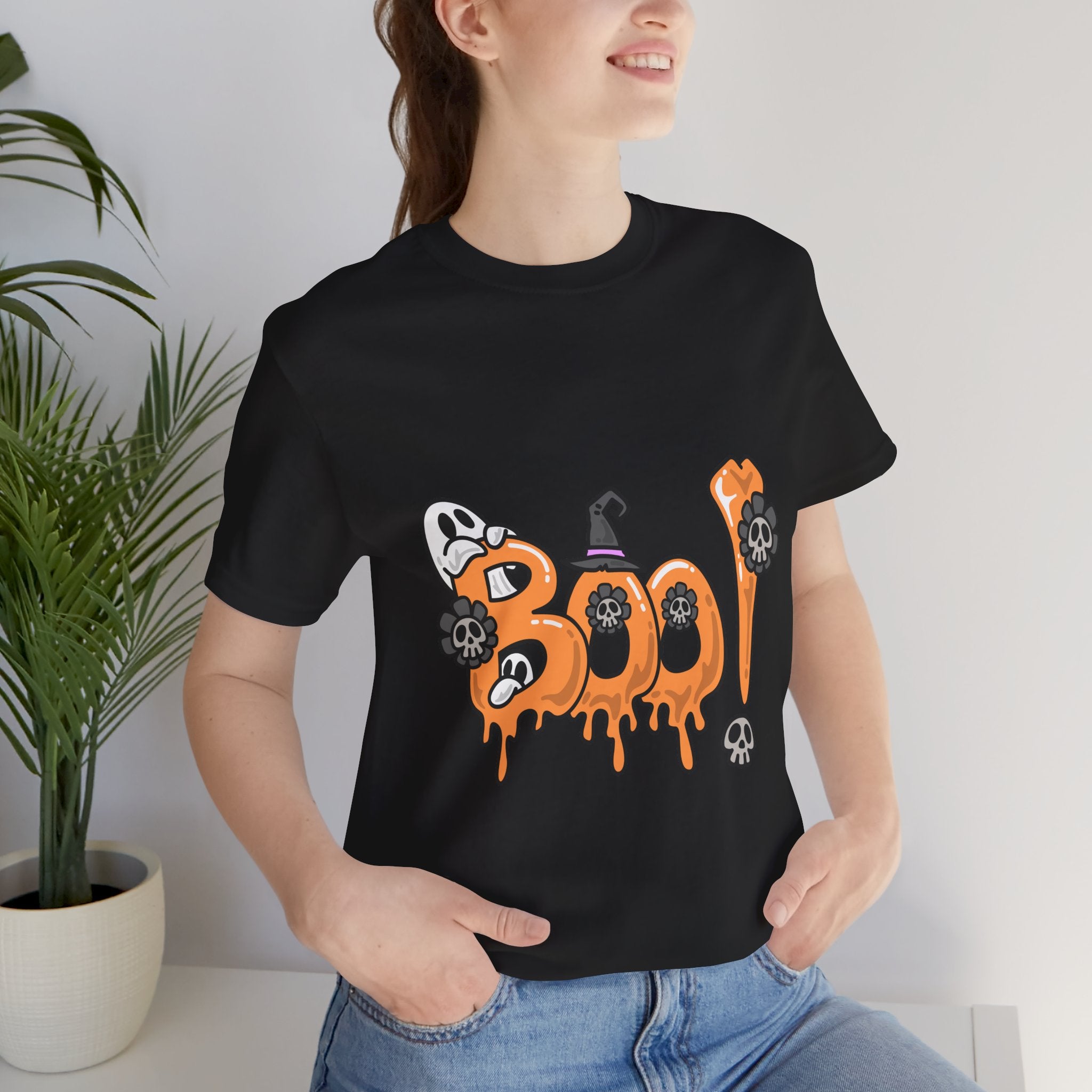 BOO! Dripping Halloween T-Shirt – Cute Spooky Graphic Tee for Fall, Ghost & Skull Aesthetic