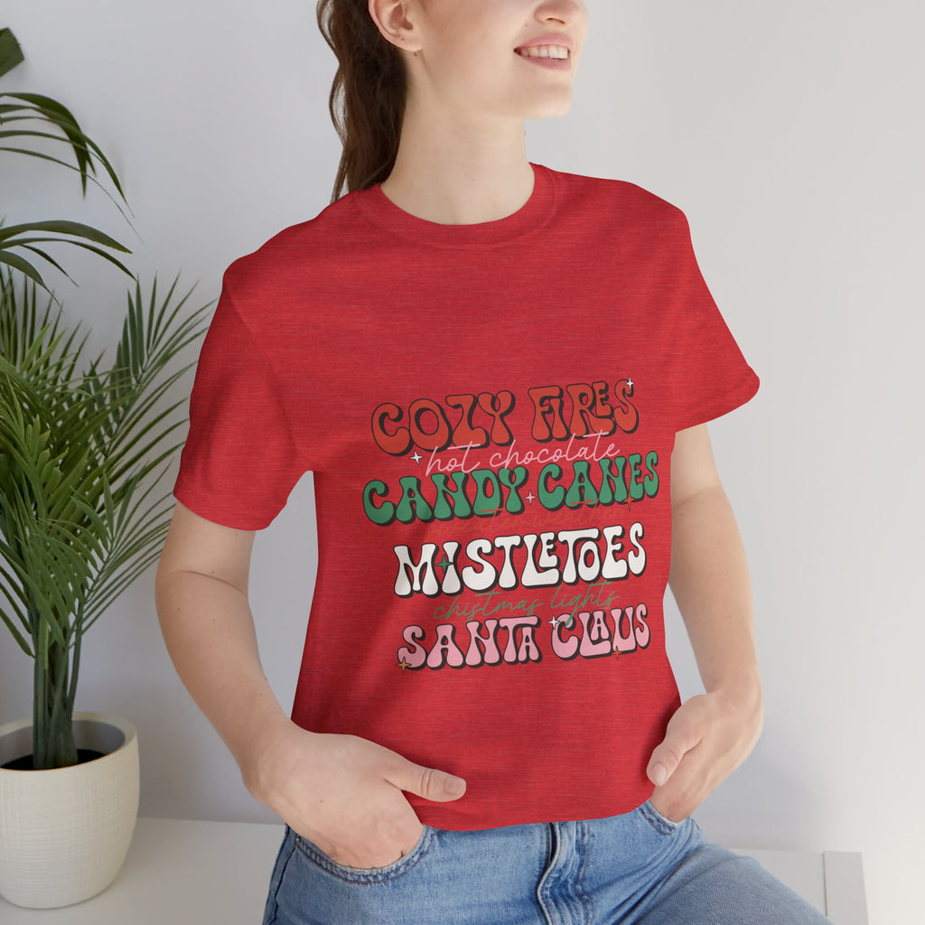 Cozy Fires & Candy Canes Christmas Shirt, Long Sleeve & Hoodie