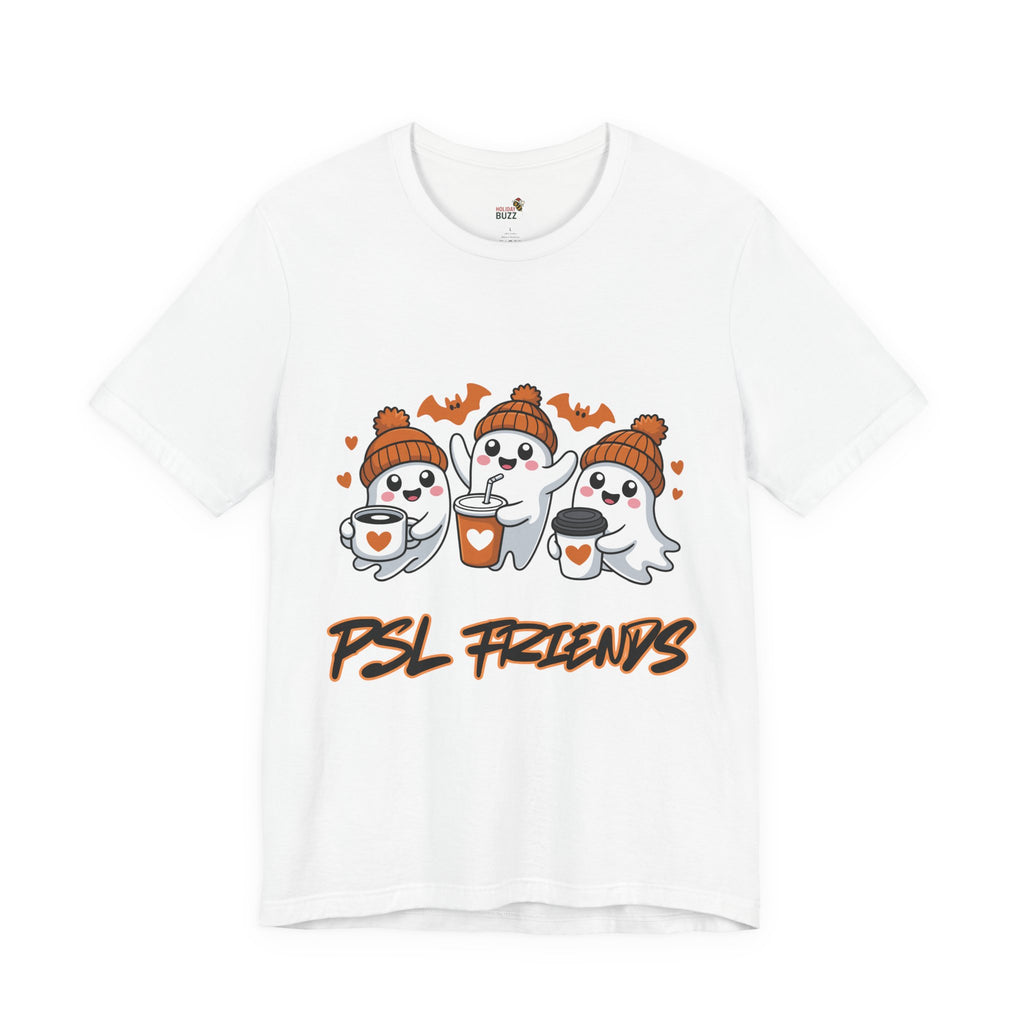 PSL Friends Halloween T-Shirt – Cute Ghost Coffee Tee | Pumpkin Spice Latte Fall Shirt | Spooky Season Outfit