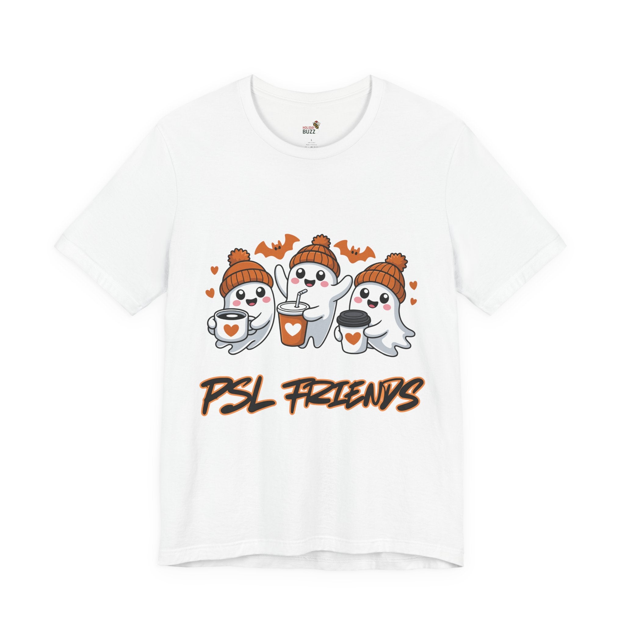PSL Friends Halloween T-Shirt – Cute Ghost Coffee Tee | Pumpkin Spice Latte Fall Shirt | Spooky Season Outfit