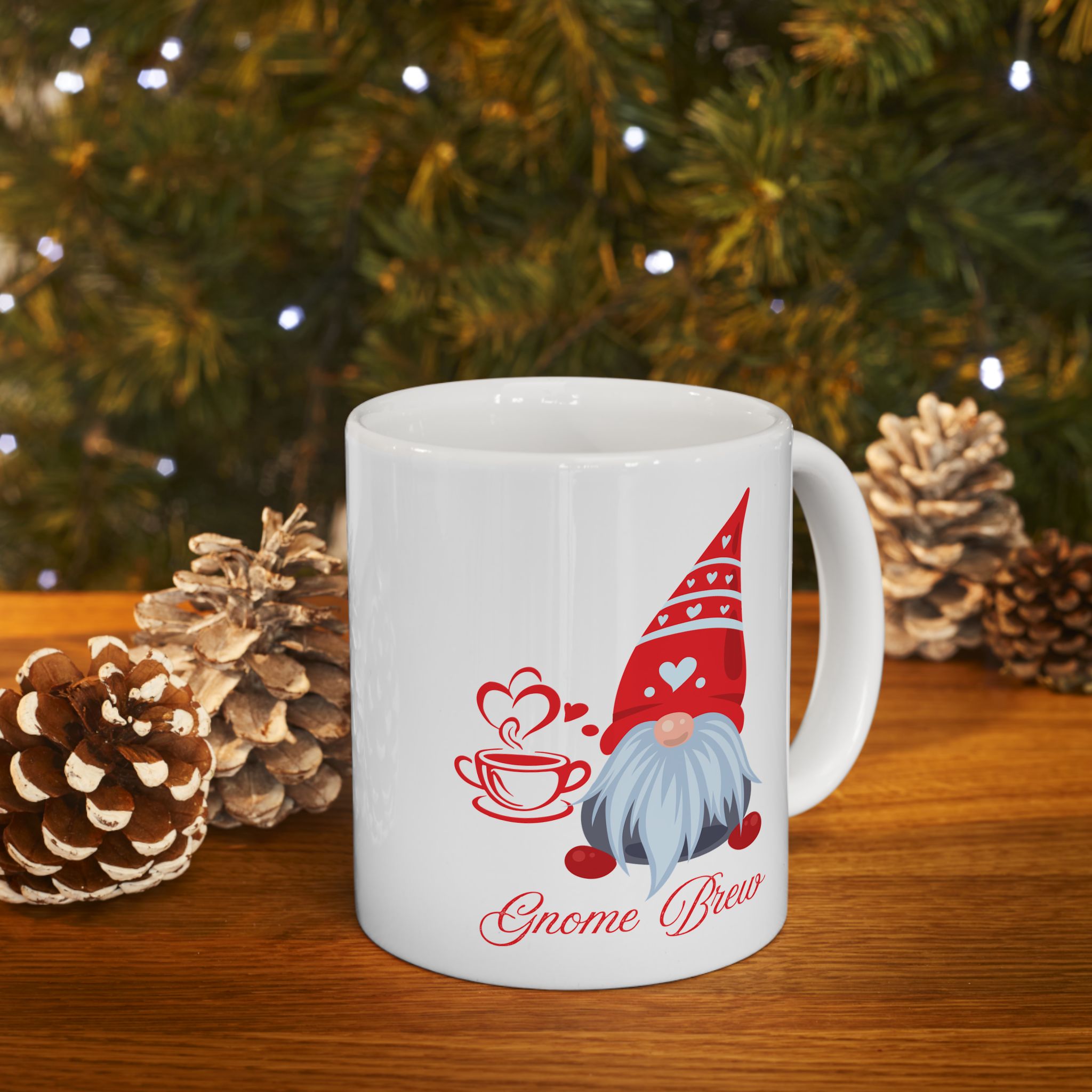 Gnome Brew Coffee Mug – Cute Holiday Gnome Cup | Christmas Gift for Coffee Lovers & Winter Mornings