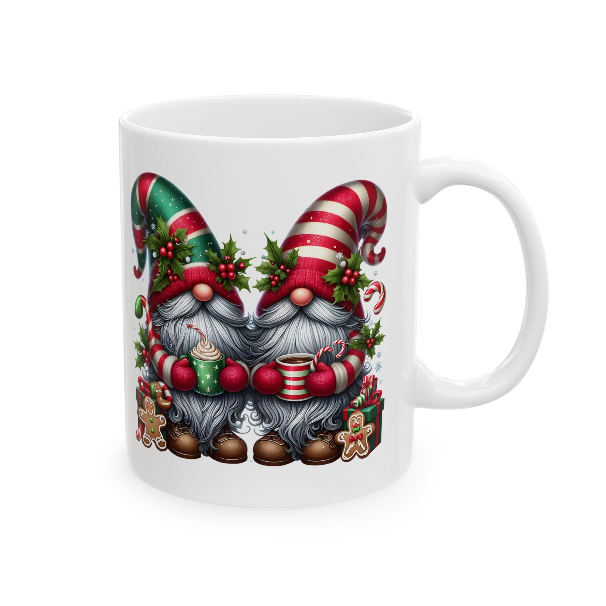Festive Gnome Ceramic Mug - Holiday Cheer for Coffee Lovers