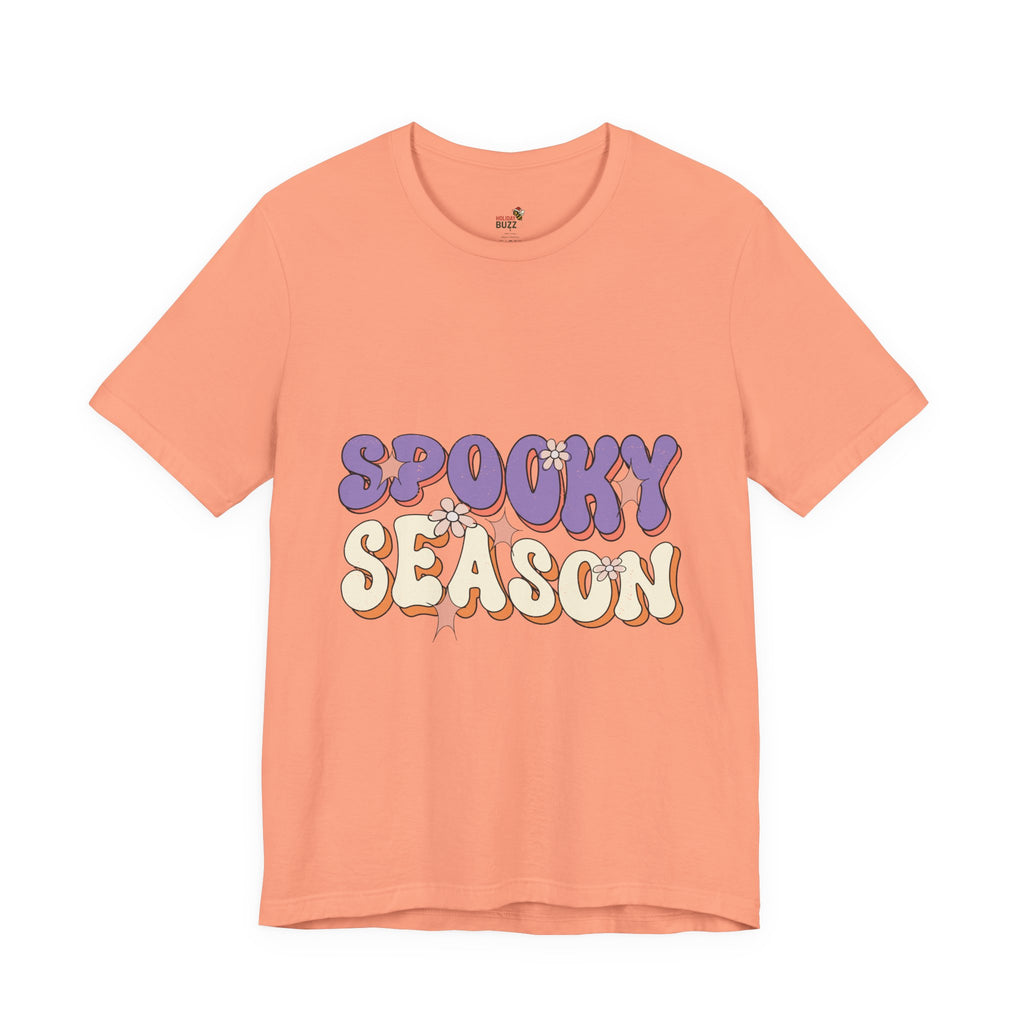 Spooky Season Retro Halloween T-Shirt – Groovy Fall Graphic Tee | Vintage Floral Halloween Shirt | Cute Aesthetic Autumn Top